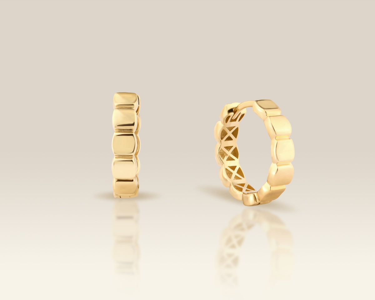 VIECLAT solid gold Square Geometric Hoop Earrings