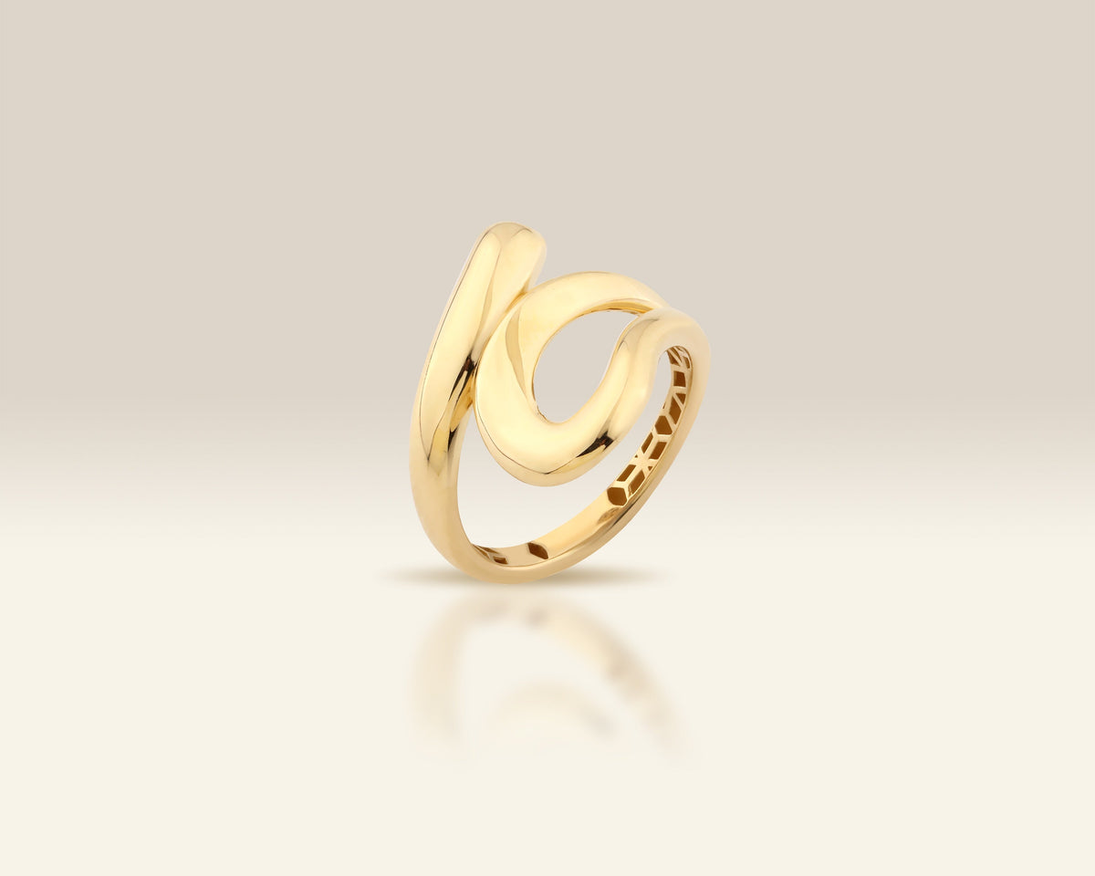 VIECLAT solid gold Abstract Loop Statement Ring in yellow gold