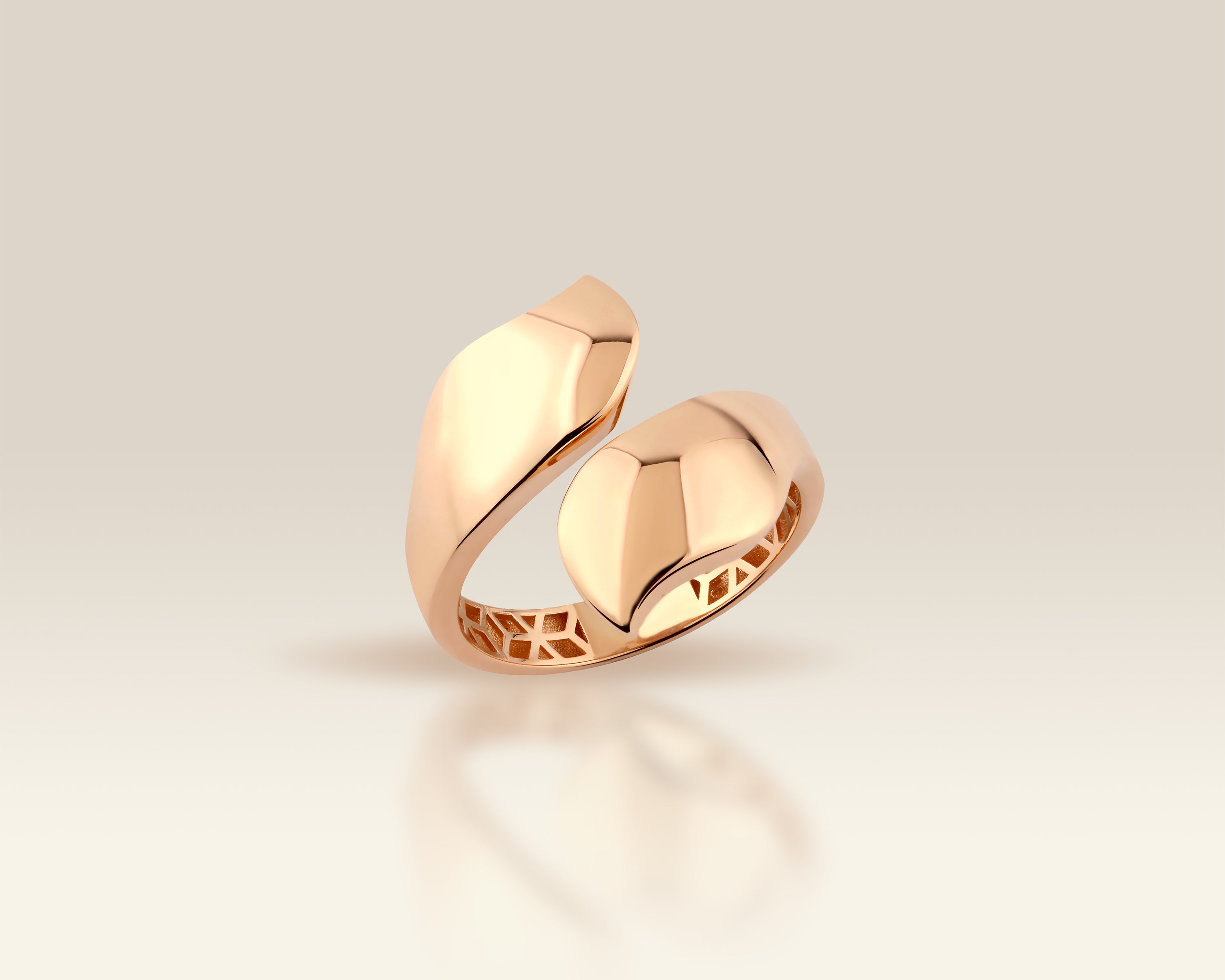 Gold Bypass Open Adjustable Hug Ring