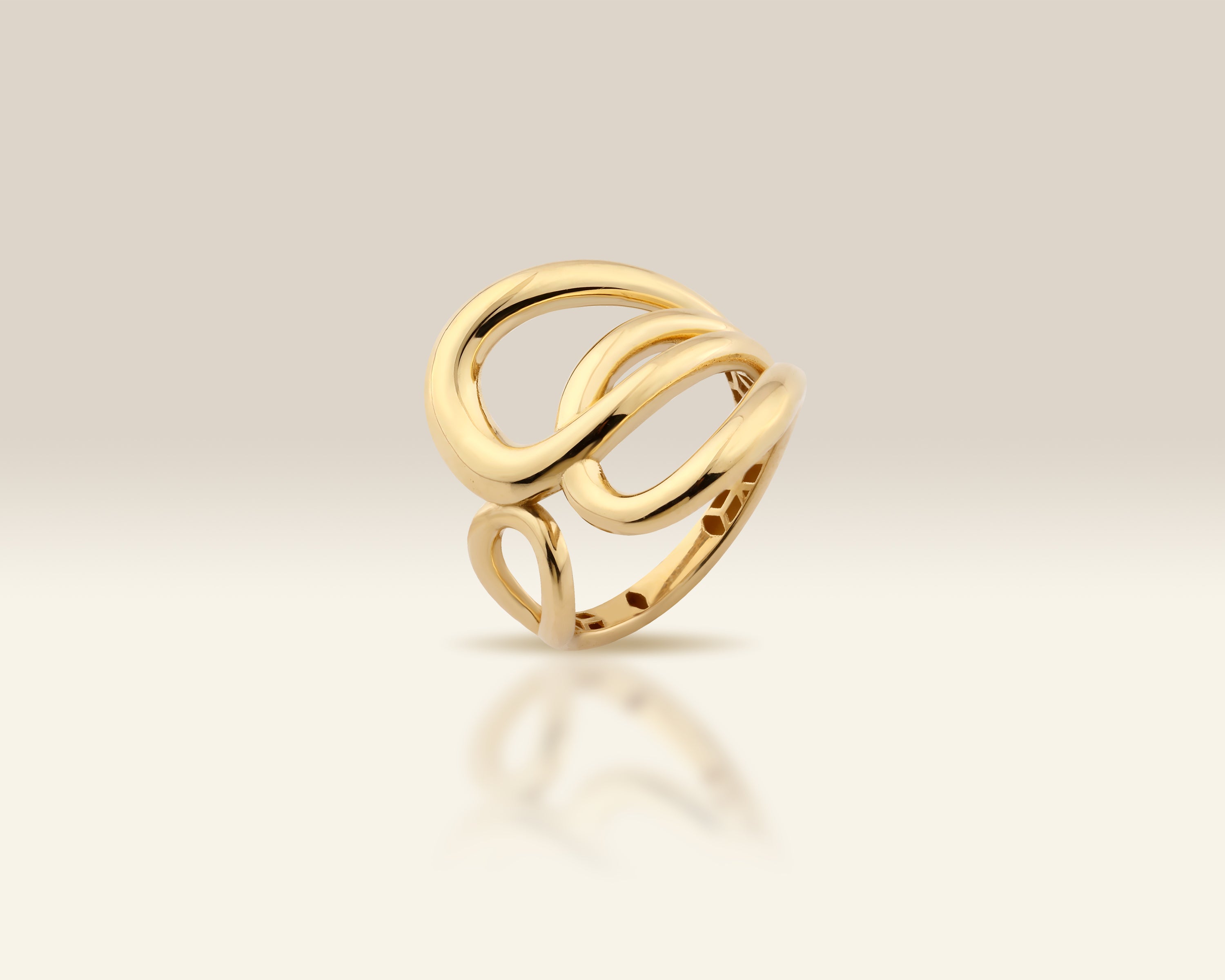 Dainty Triple Loop Gold Ring | Solid Gold
