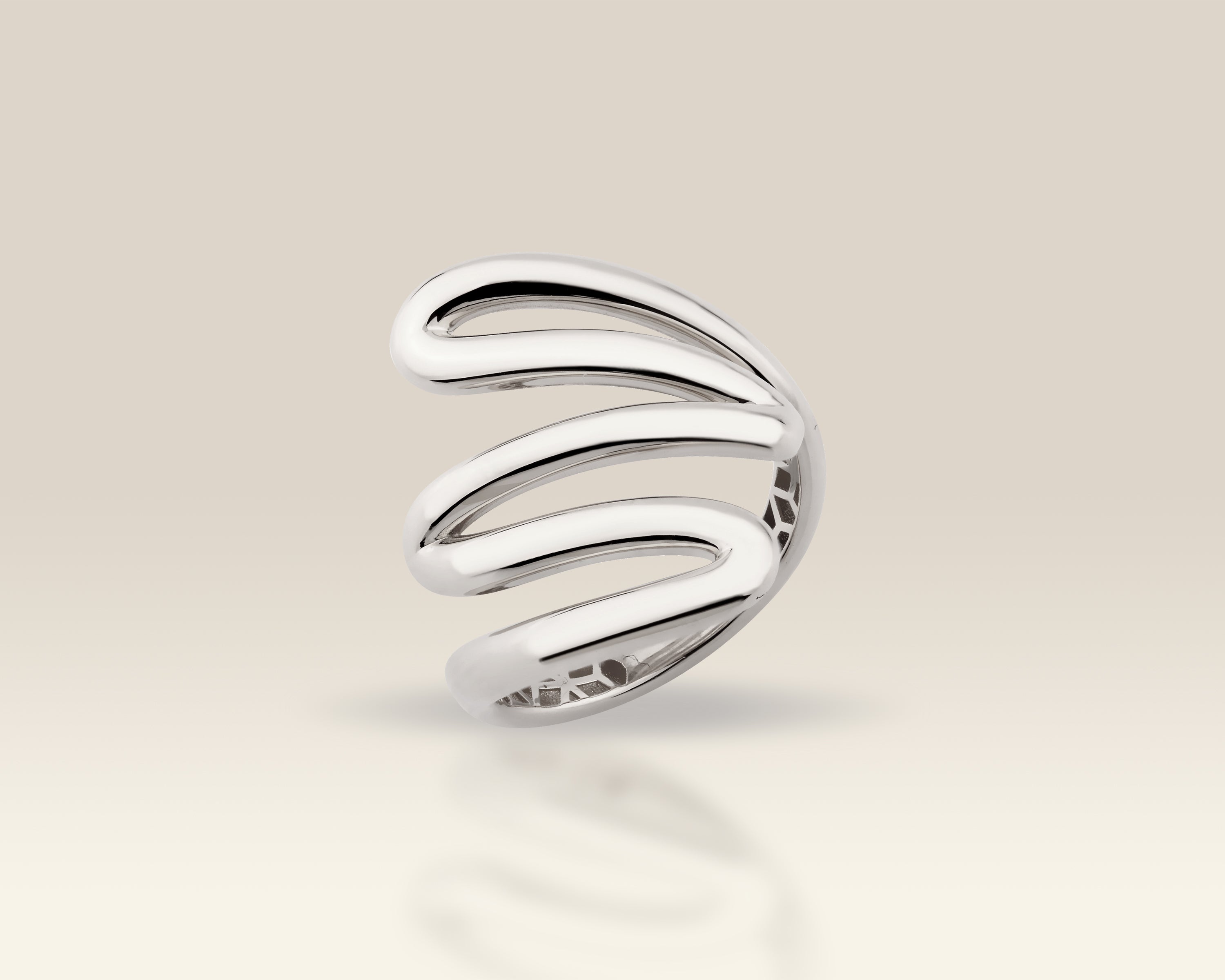 Solid Gold Chunky Wave Open Stacking Ring – Statement Ring for Women | 10K 14K 18K
