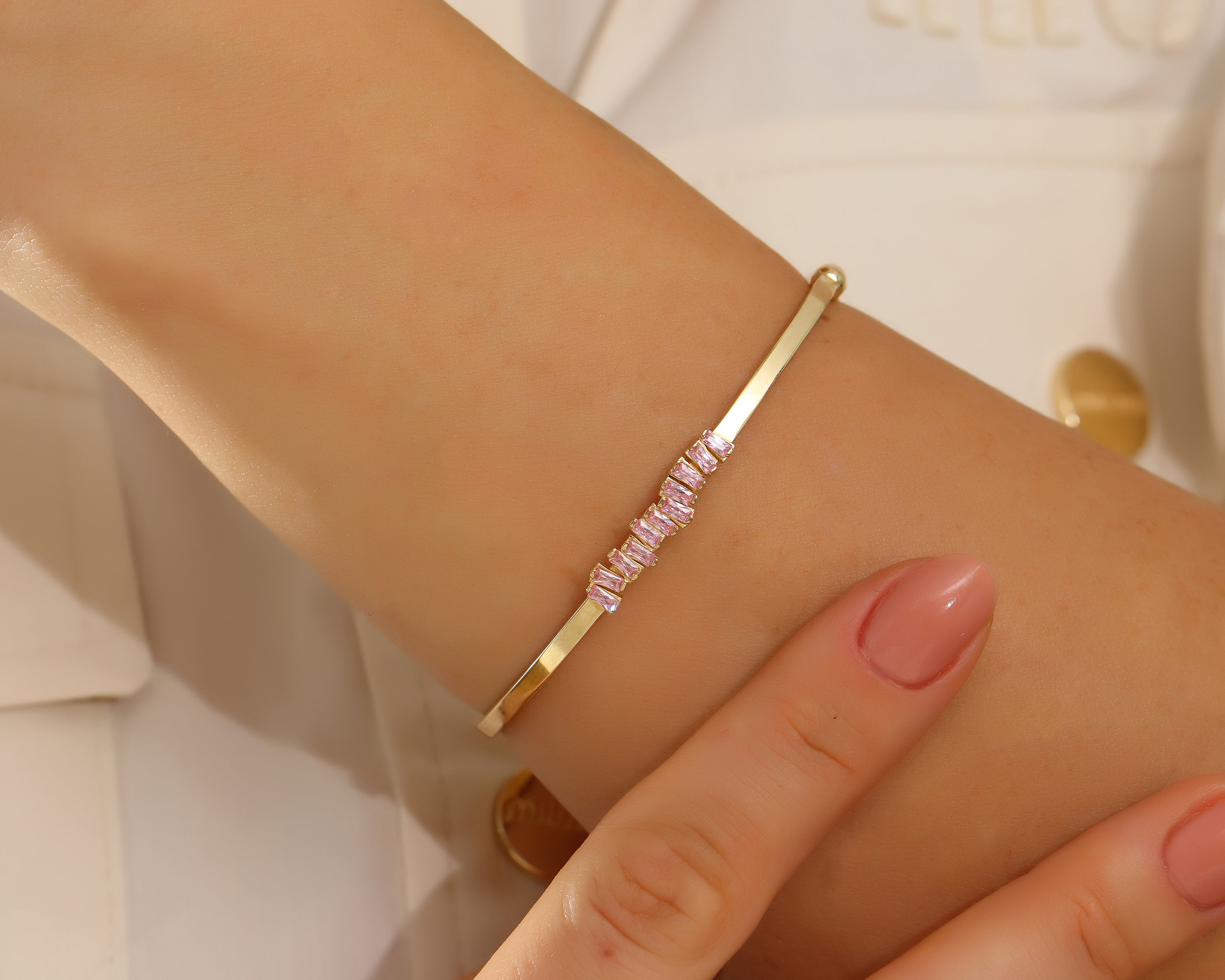Pinky Stone Bangle
