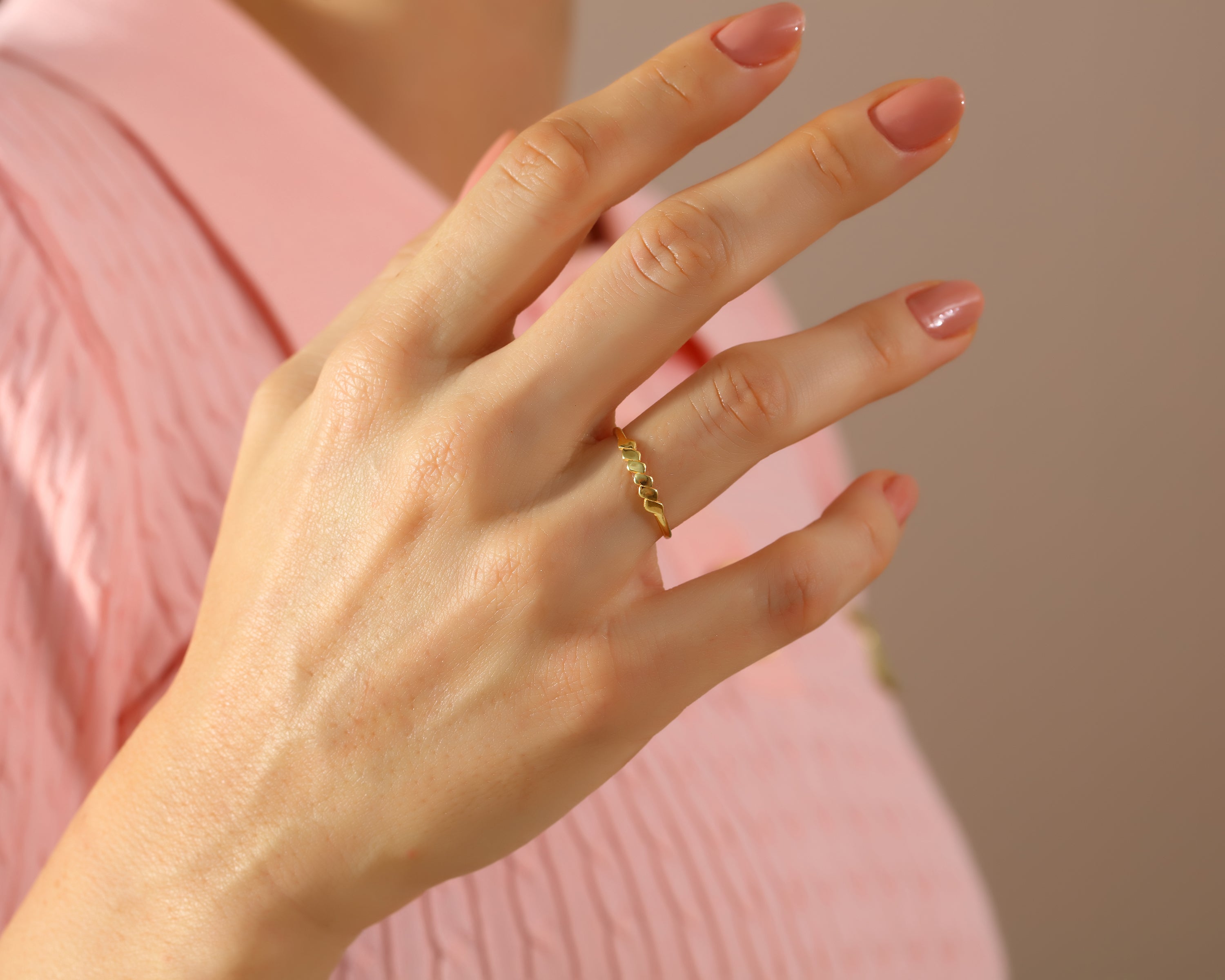 Rectangle Link Band Ring