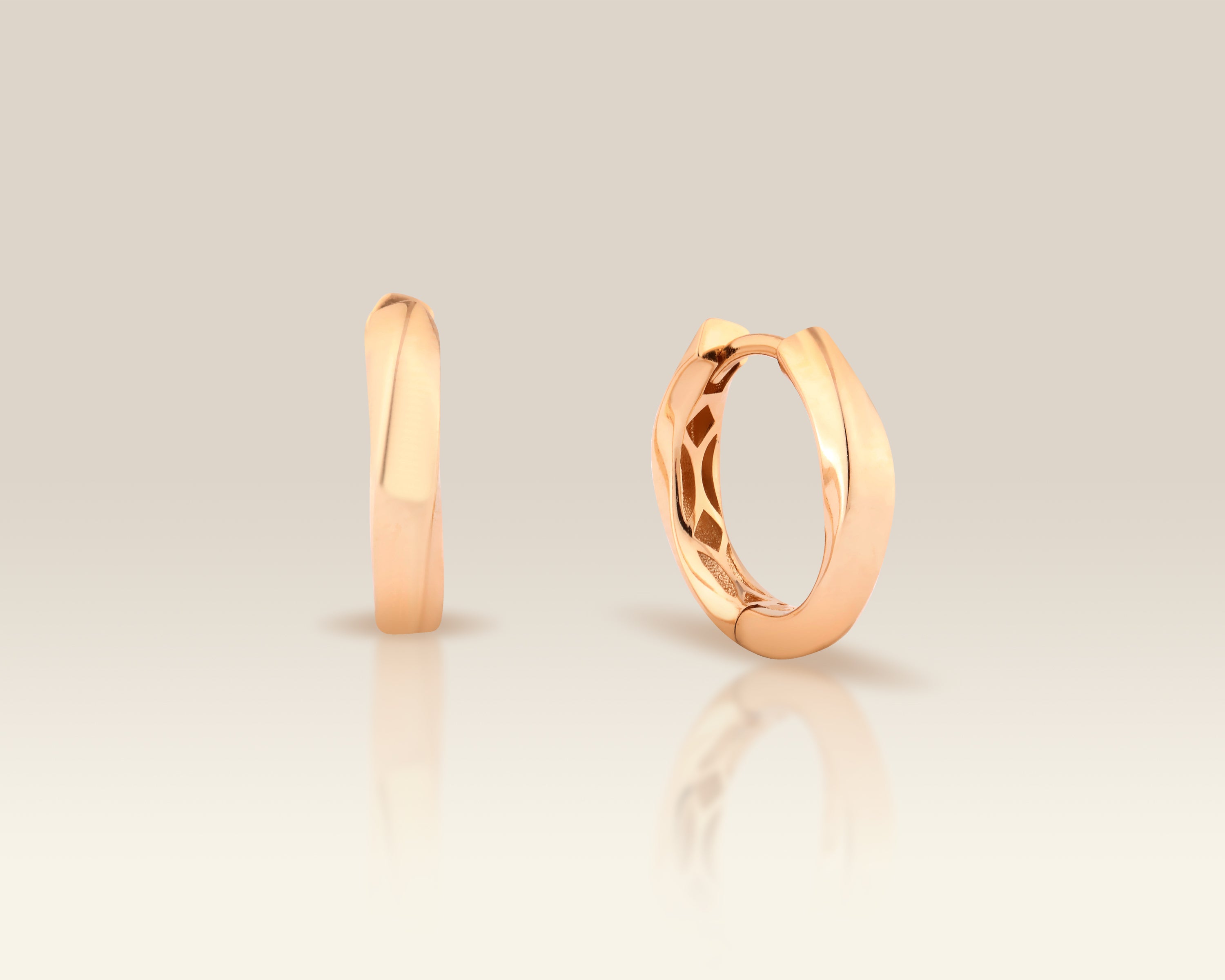 Solid Gold Twisted Hoop Earrings for Women