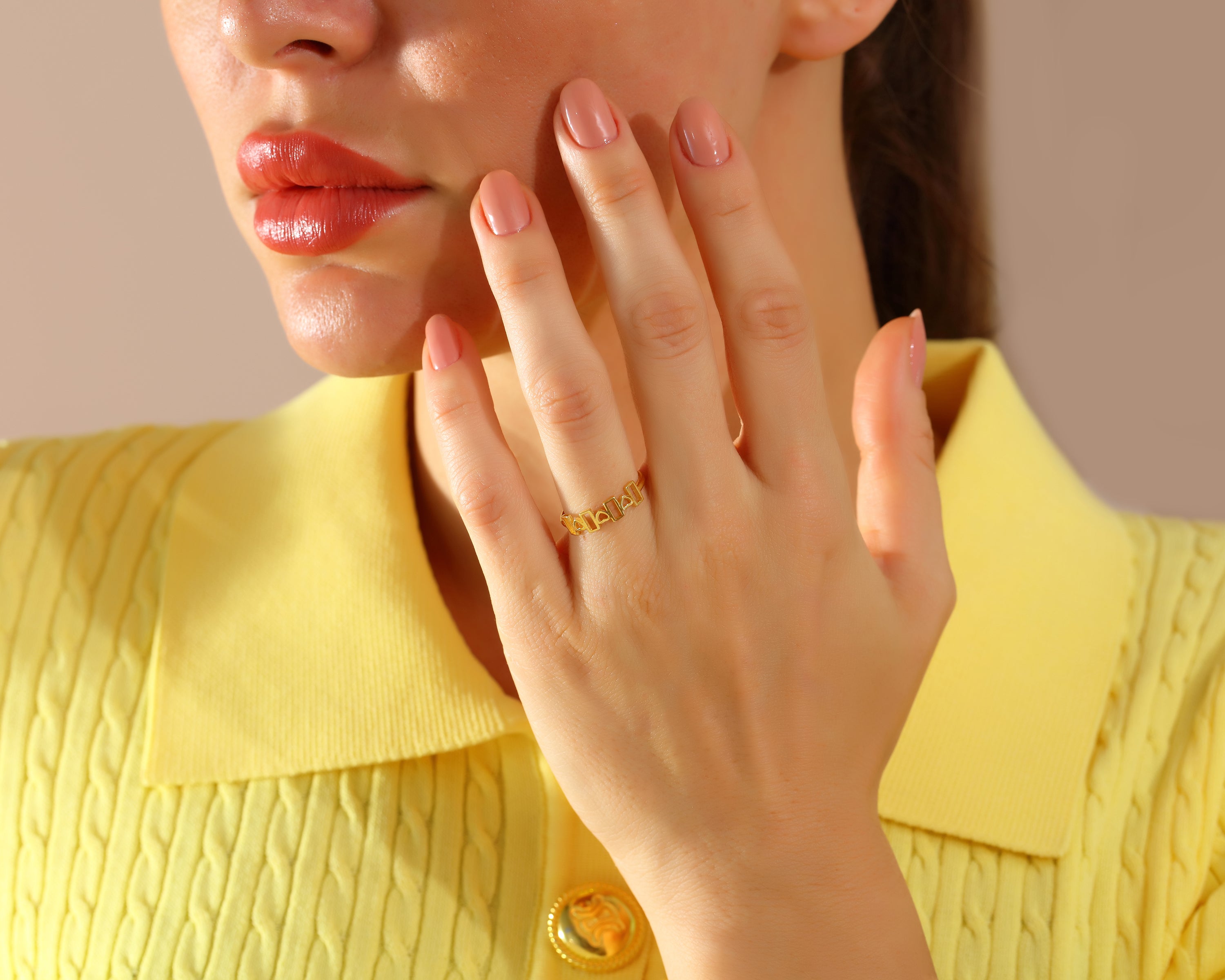 Solid Gold Heart and Geometric Openwork Ring – Love Symbol Statement Ring | 10K 14K 18K