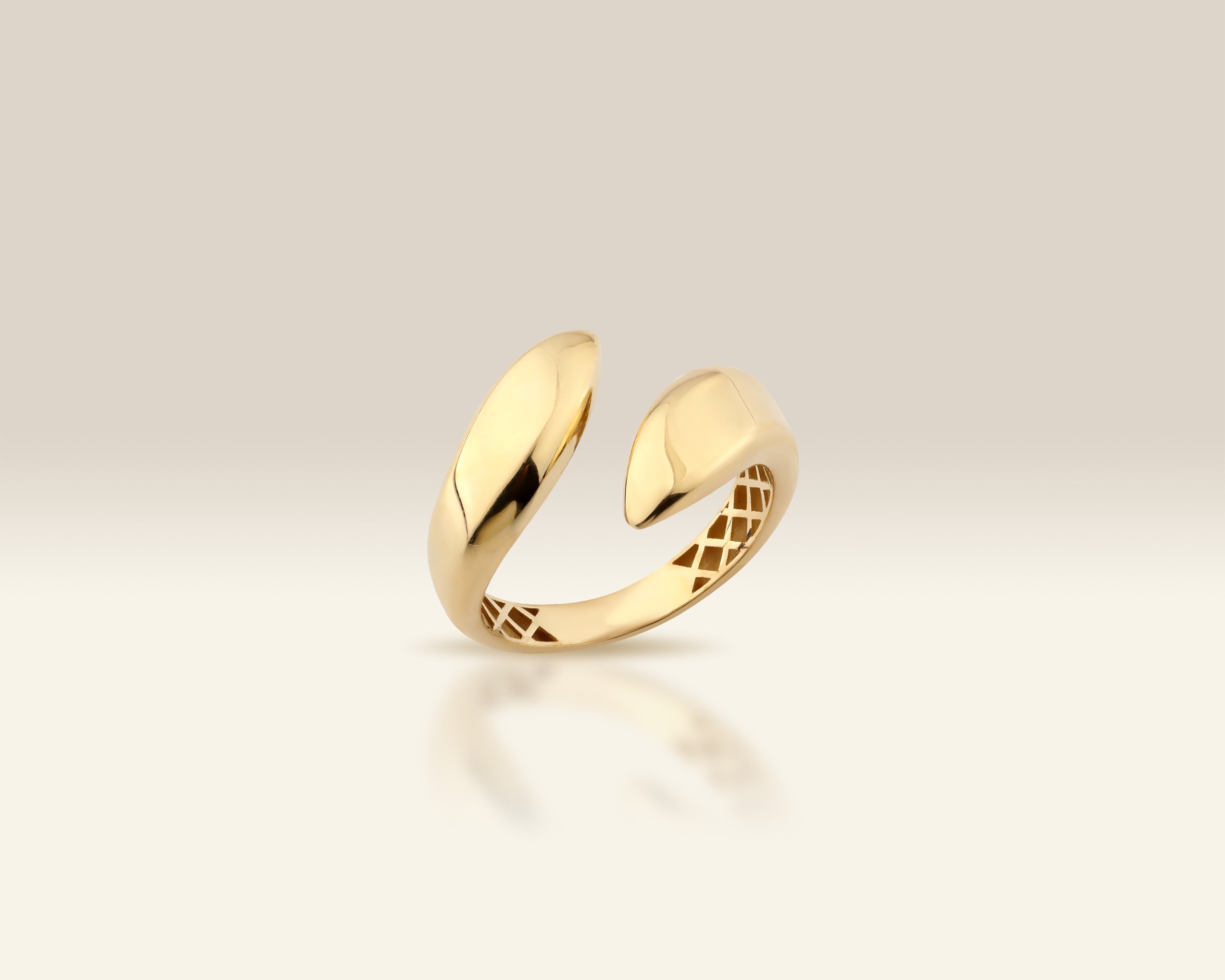 Solid Gold Open Chunky Statement Ring