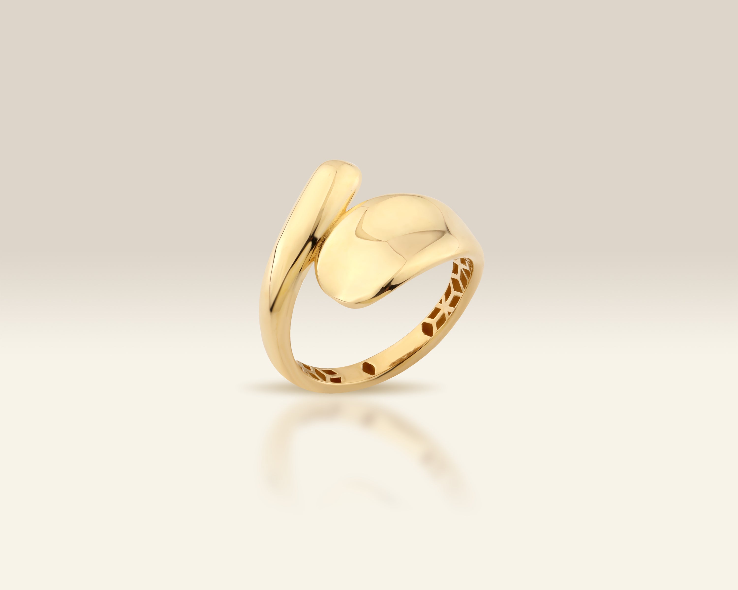 Bold Sculpted Gold Bypass Stacking Ring
