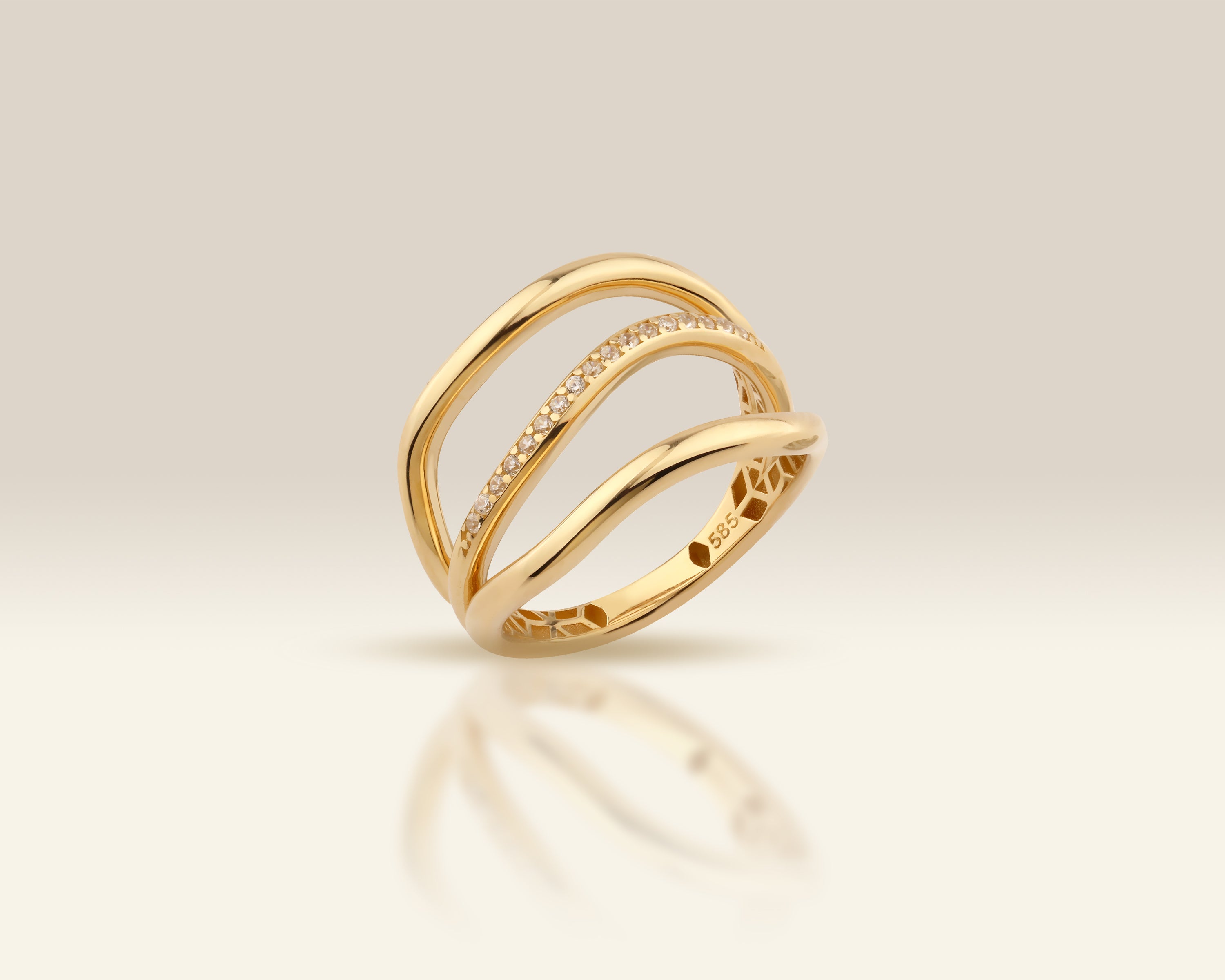 Gold Triple Band Ring