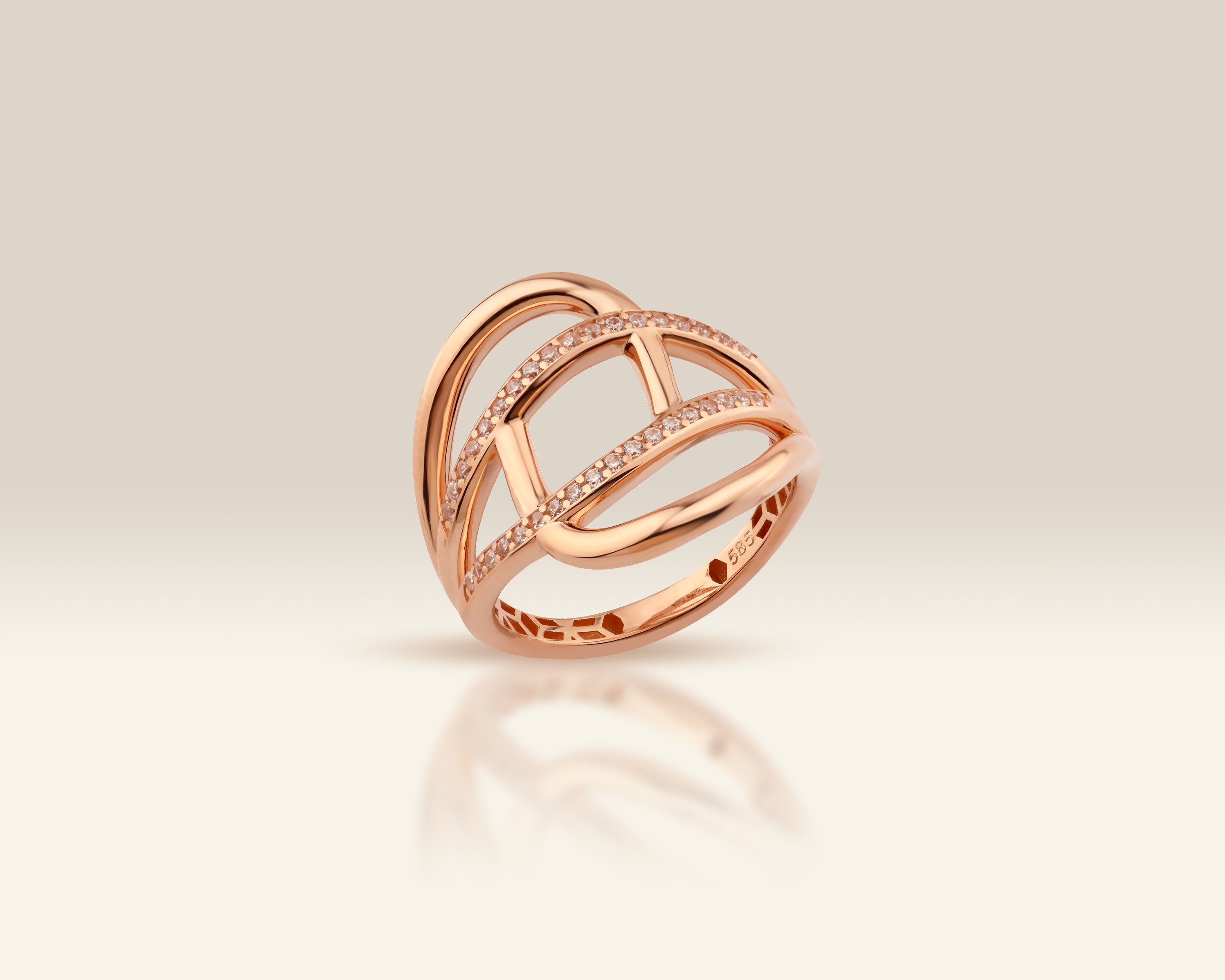 Dainty 14K Gold Wavy Stacking Ring