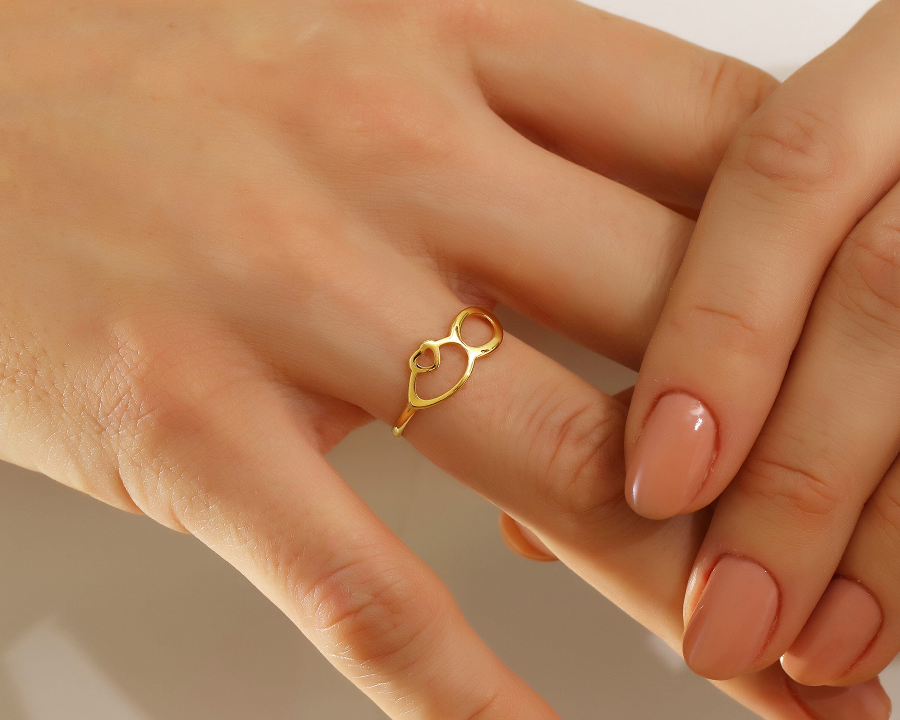 VIECLAT Gold Heart Open Circle Ring