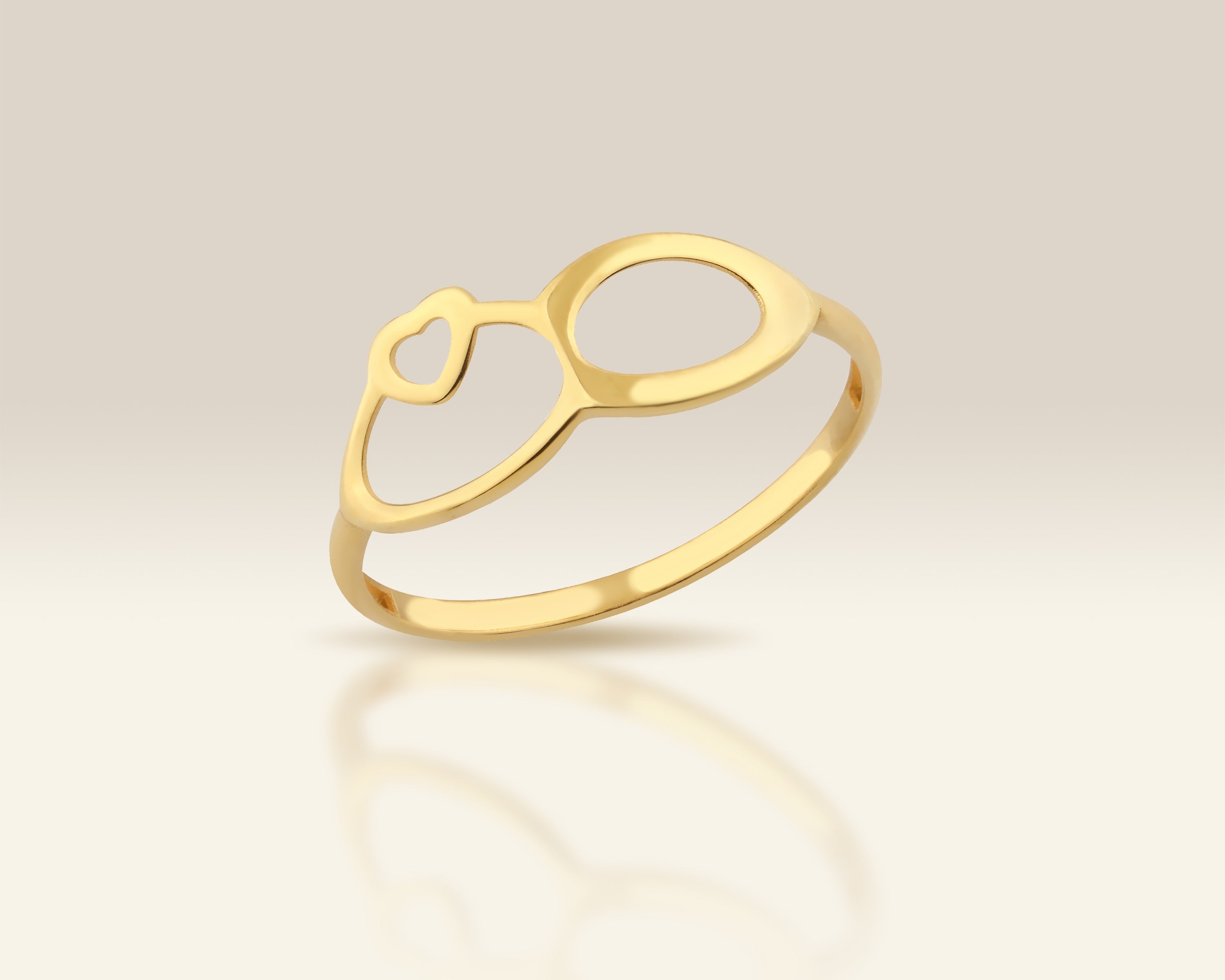 VIECLAT Gold Heart Open Circle Ring