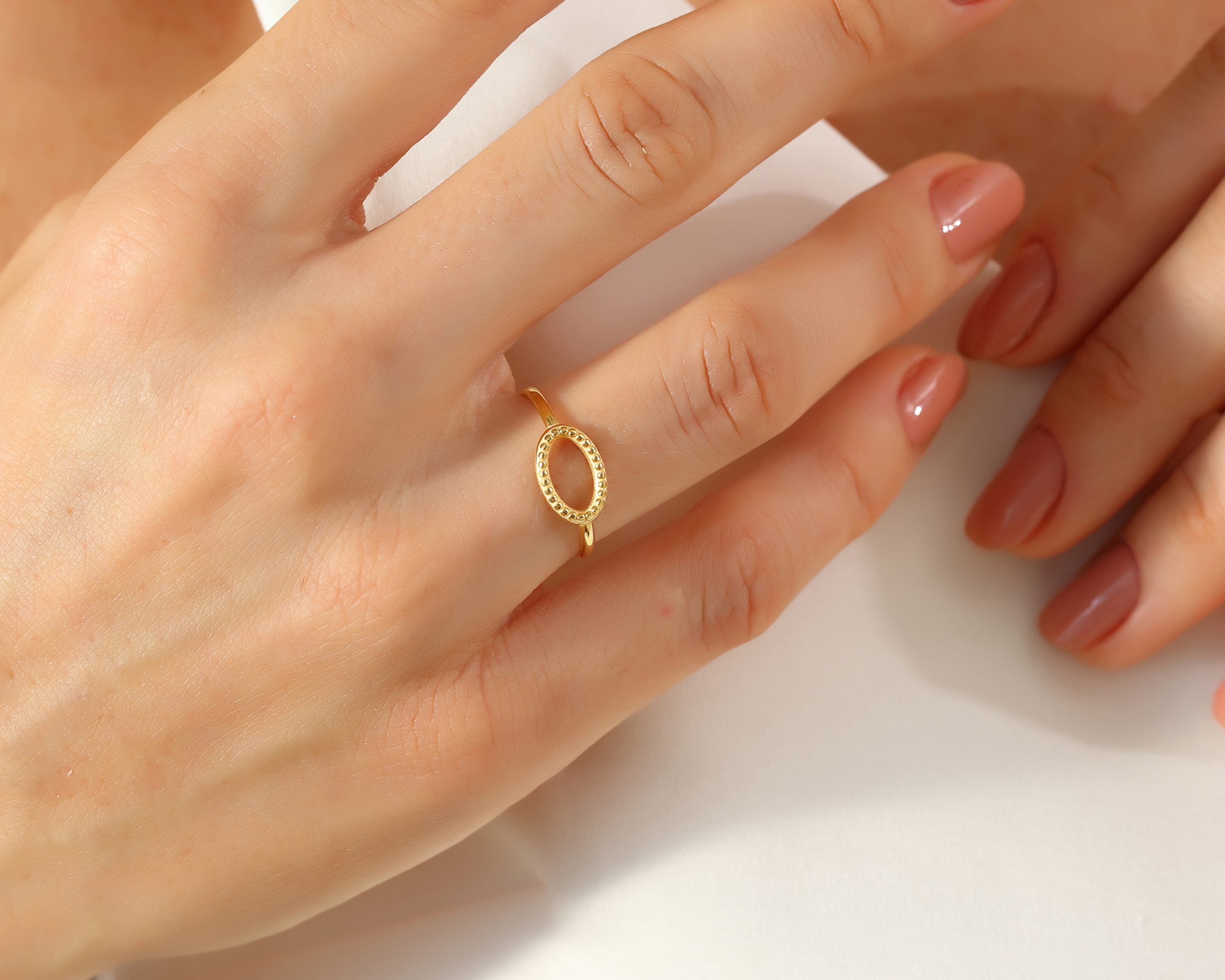 VIECLAT Solid Yellow Gold Open Oval Ring