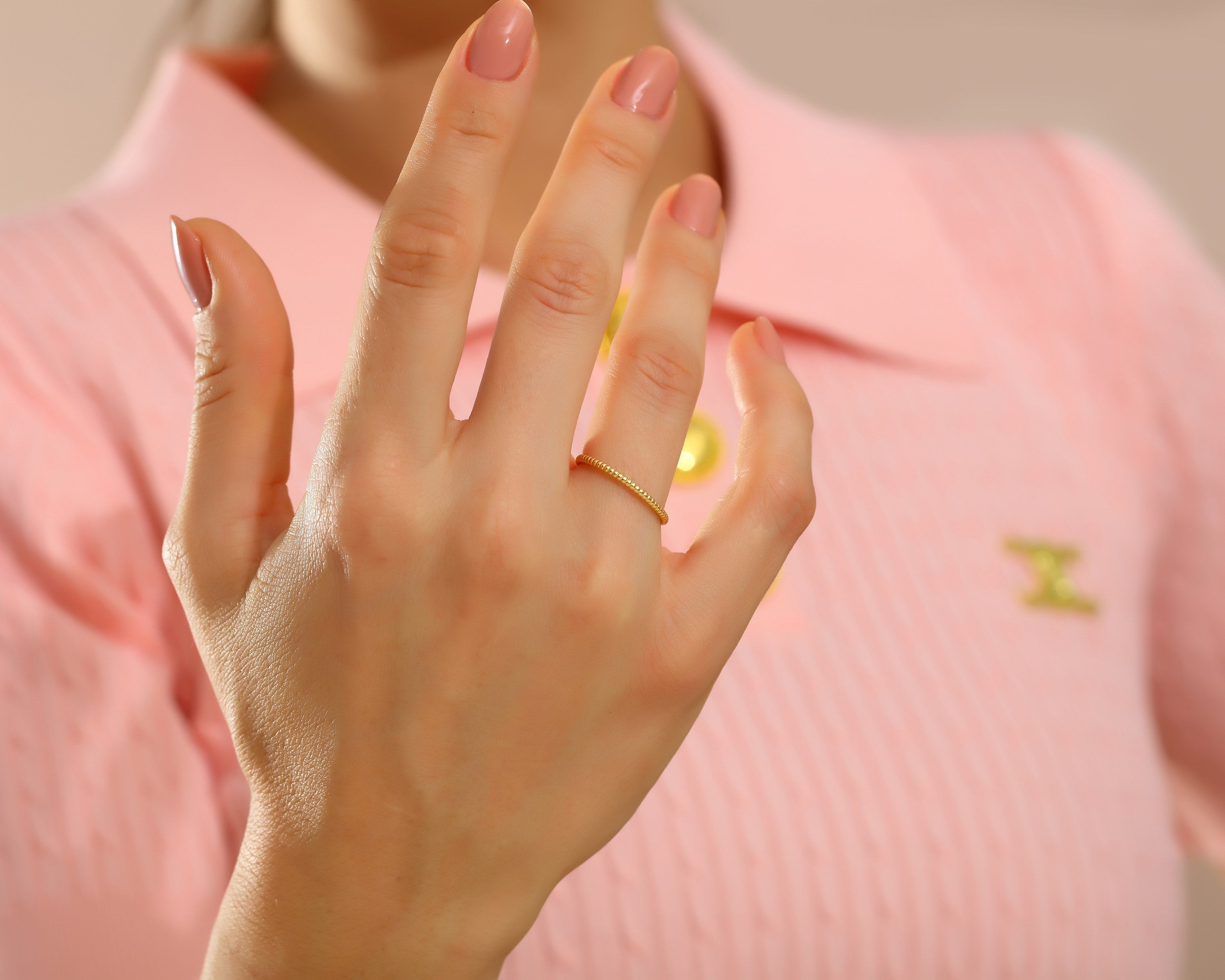 VIECLAT Gold Twisted Rope Band Ring