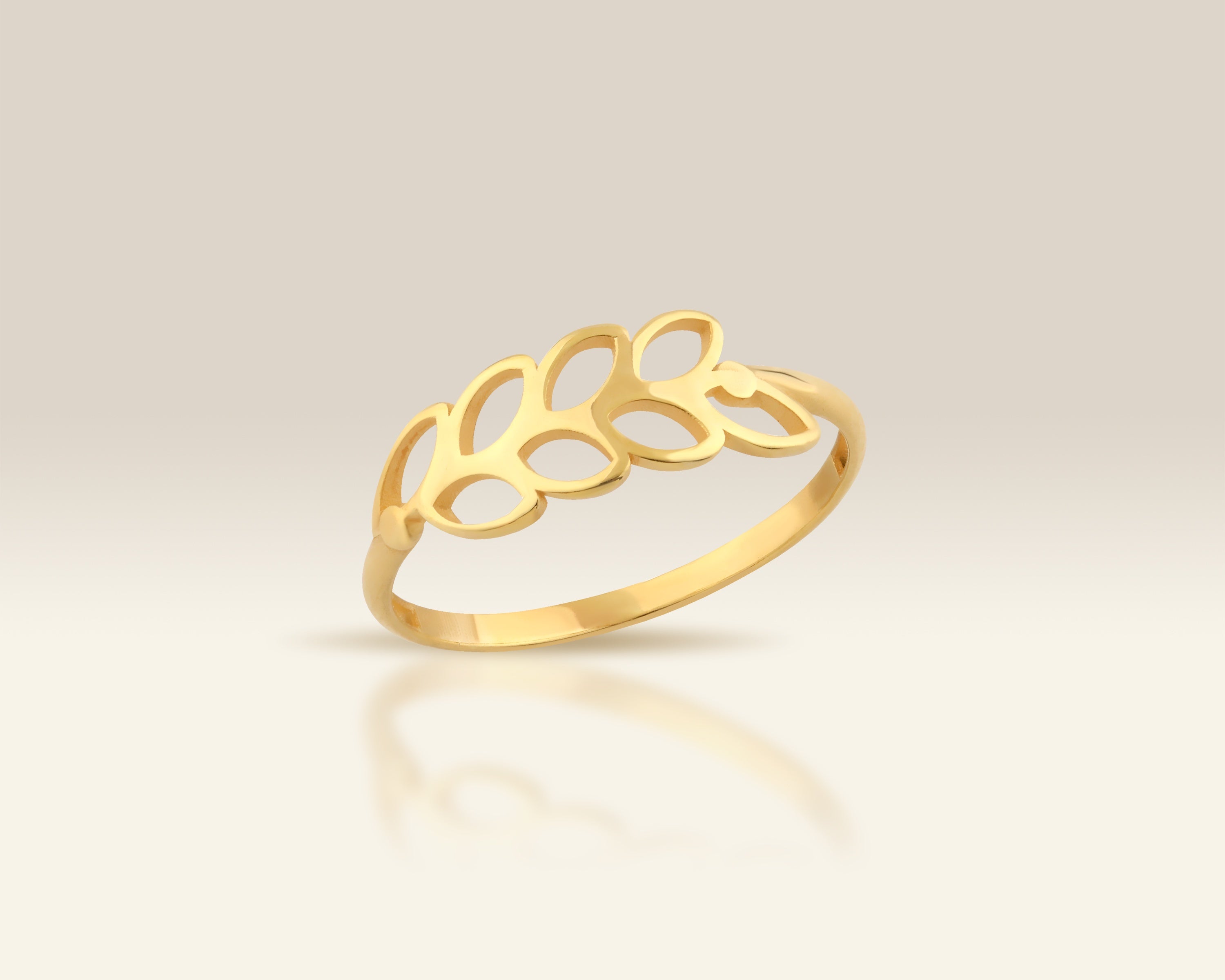 VIECLAT Solid Yellow Gold Leaf Laurel Ring