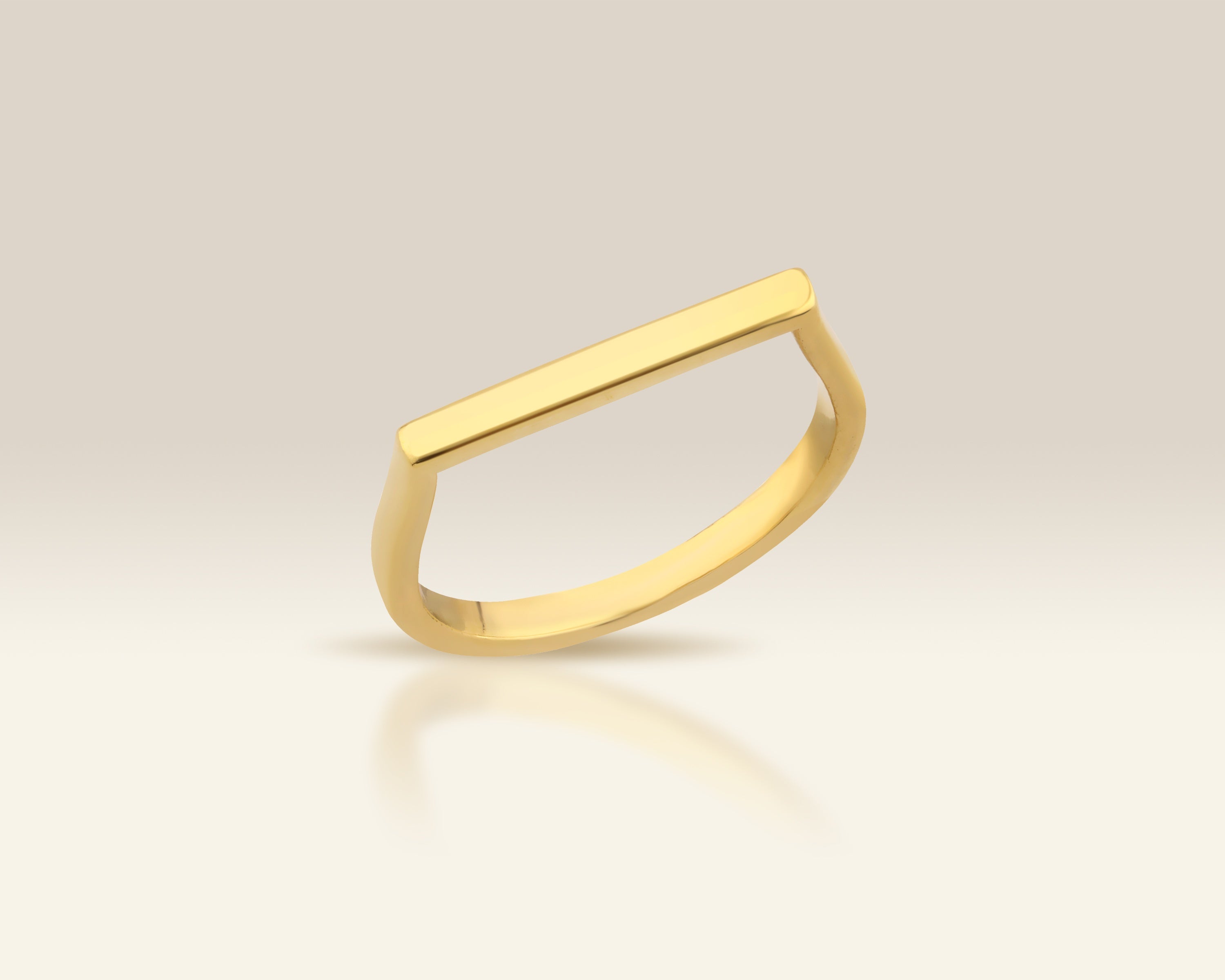 VIECLAT Gold Flat Bar Stacking Ring