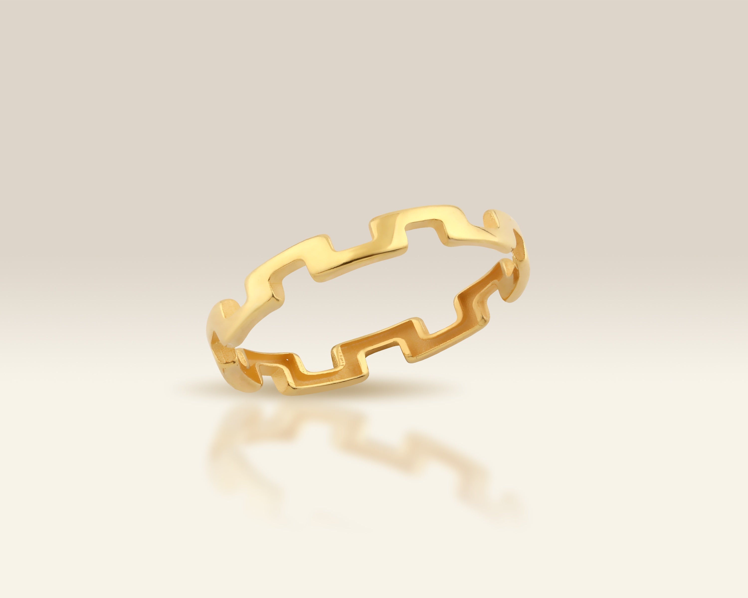 VIECLAT Gold Zigzag Stackable Band Ring