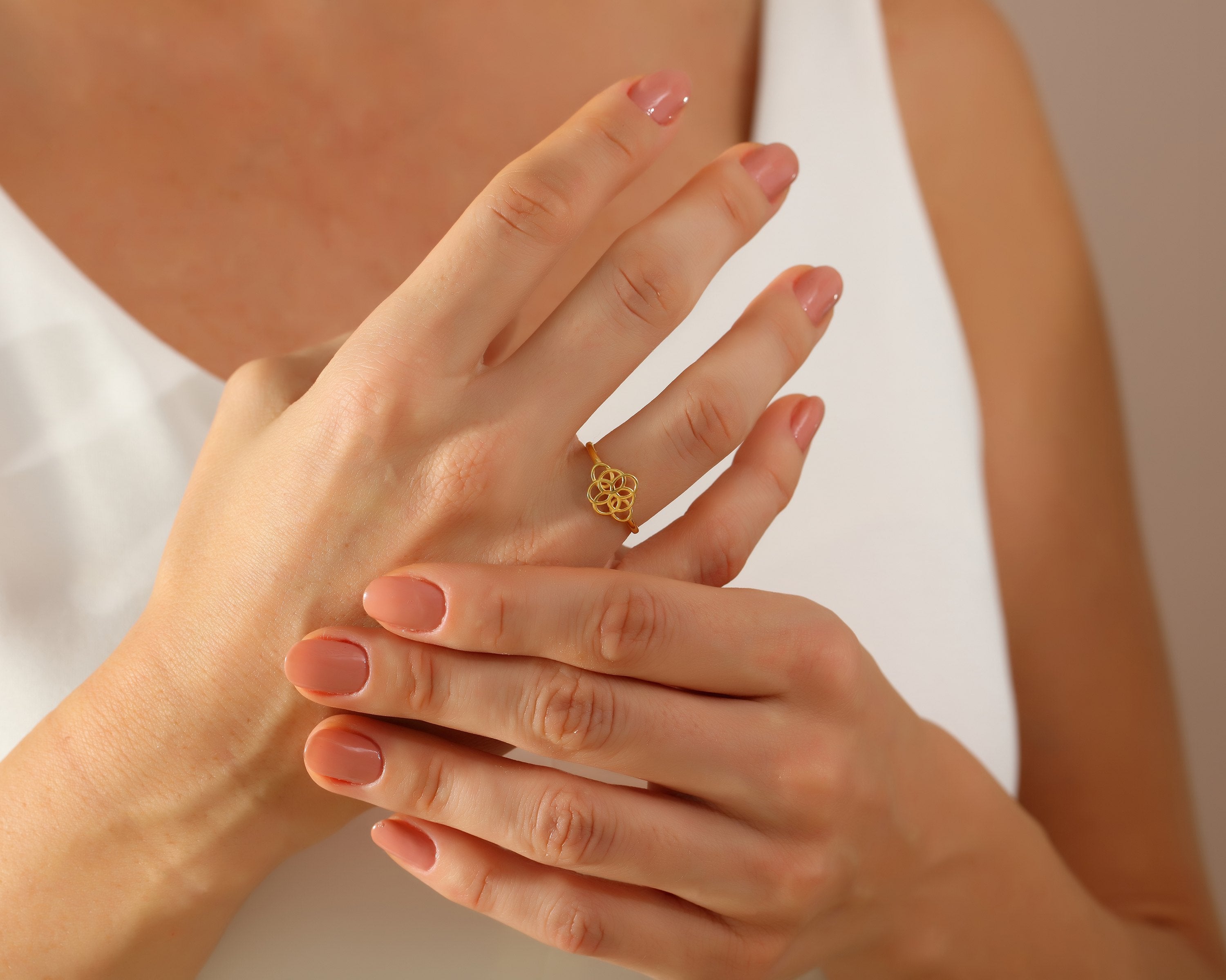 VIECLAT Gold Flower Of Life Ring