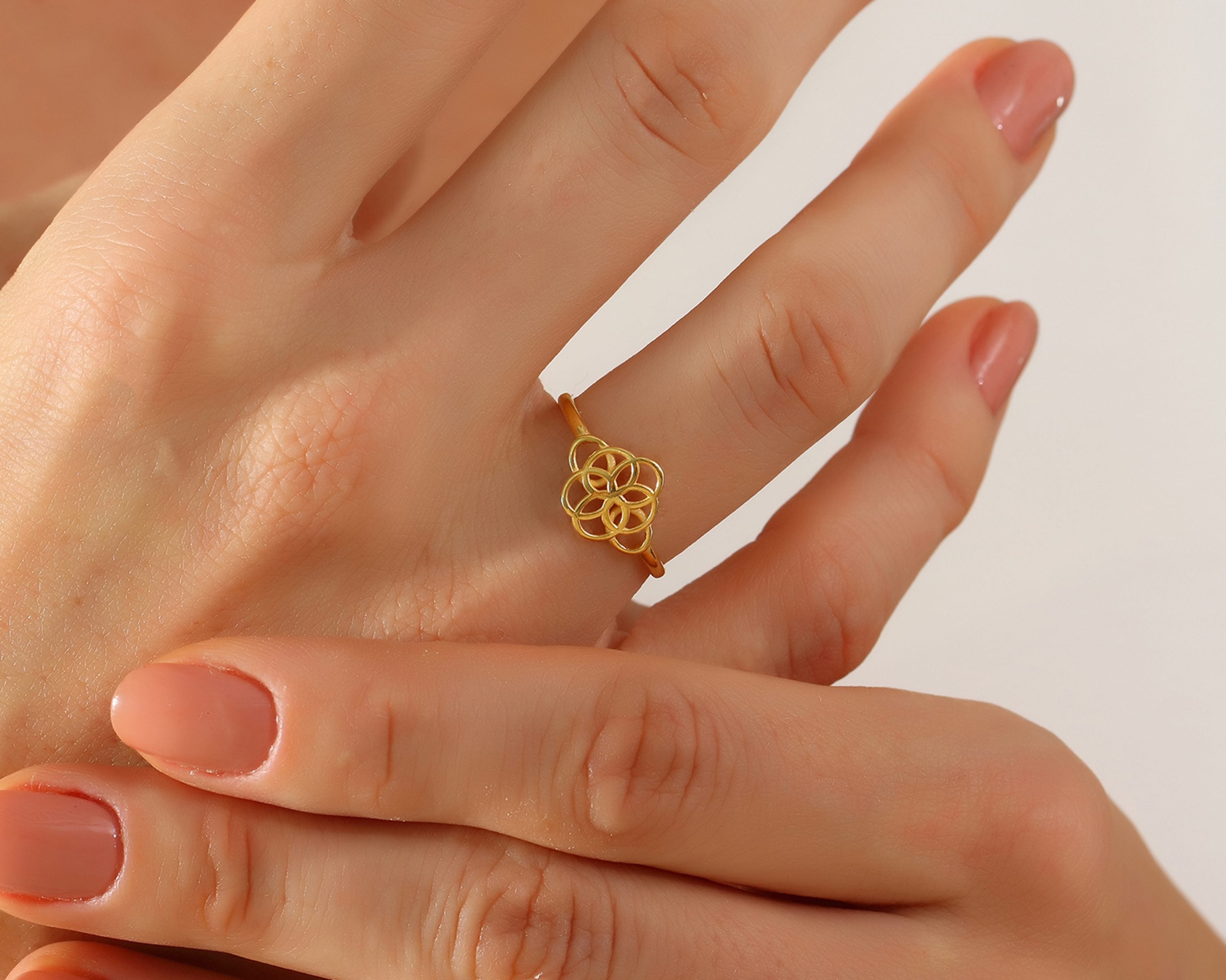 VIECLAT Gold Flower Of Life Ring