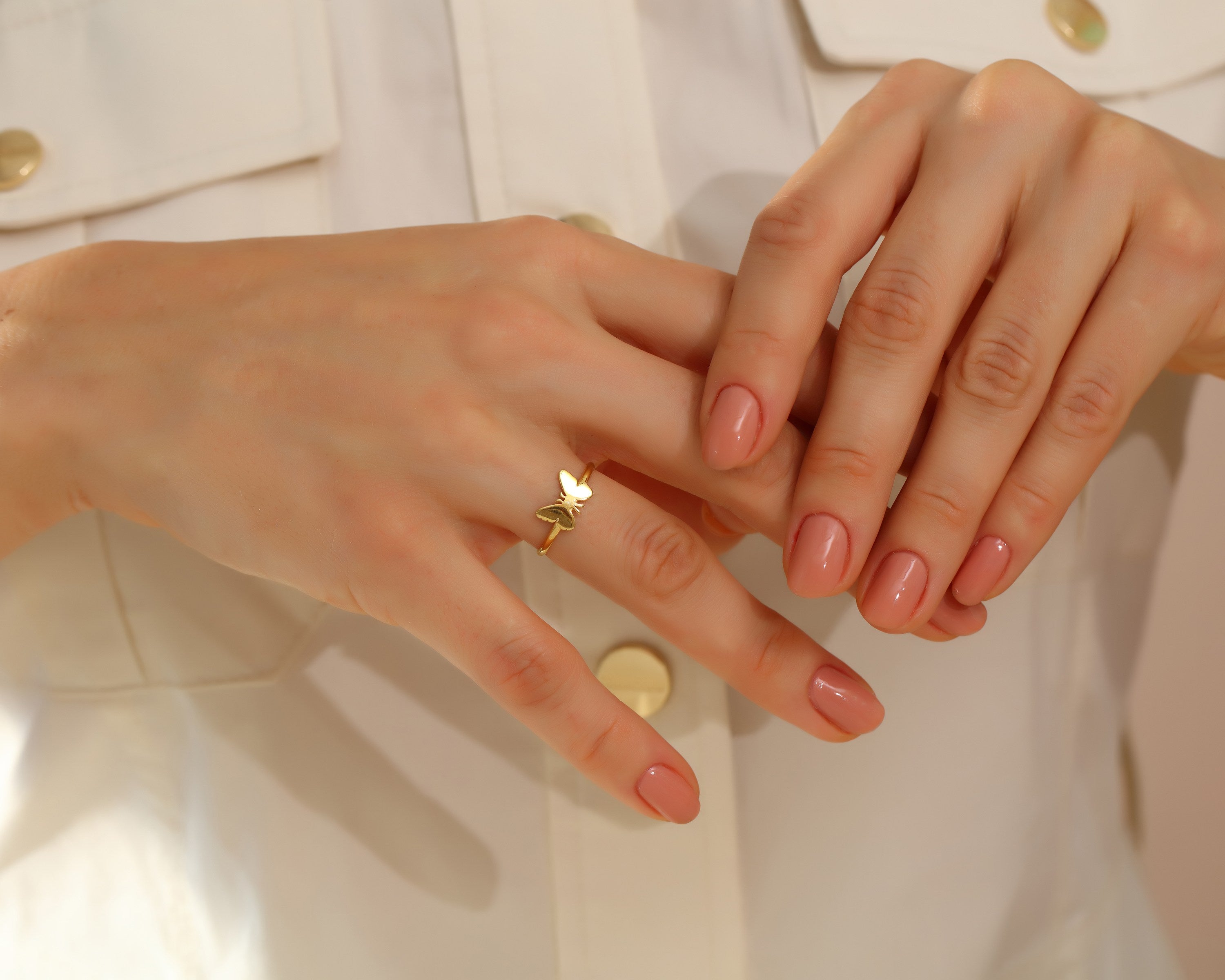 VIECLAT Solid Yellow Gold Butterfly Ring