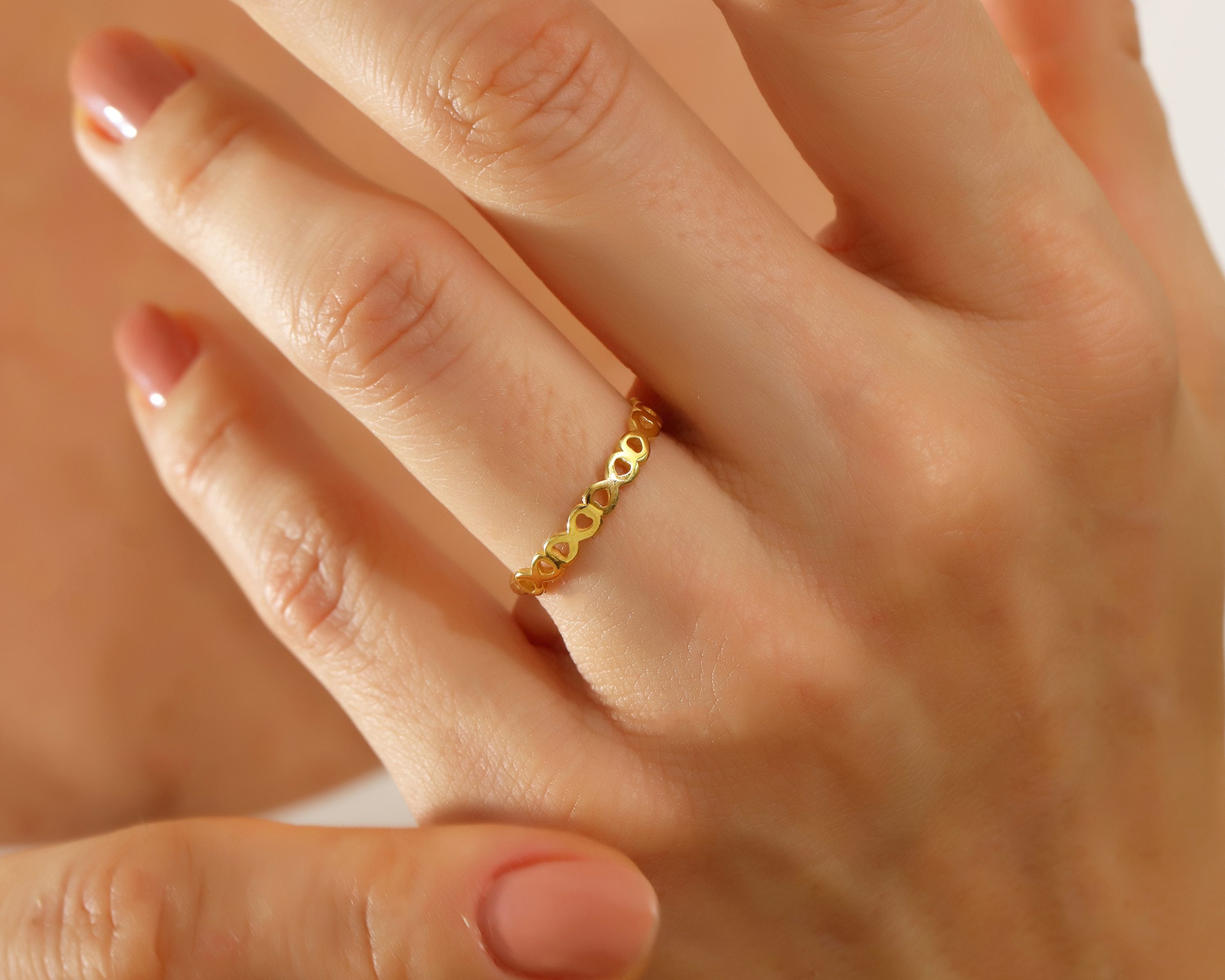 VIECLAT Solid Yellow Gold Infinity Band Ring