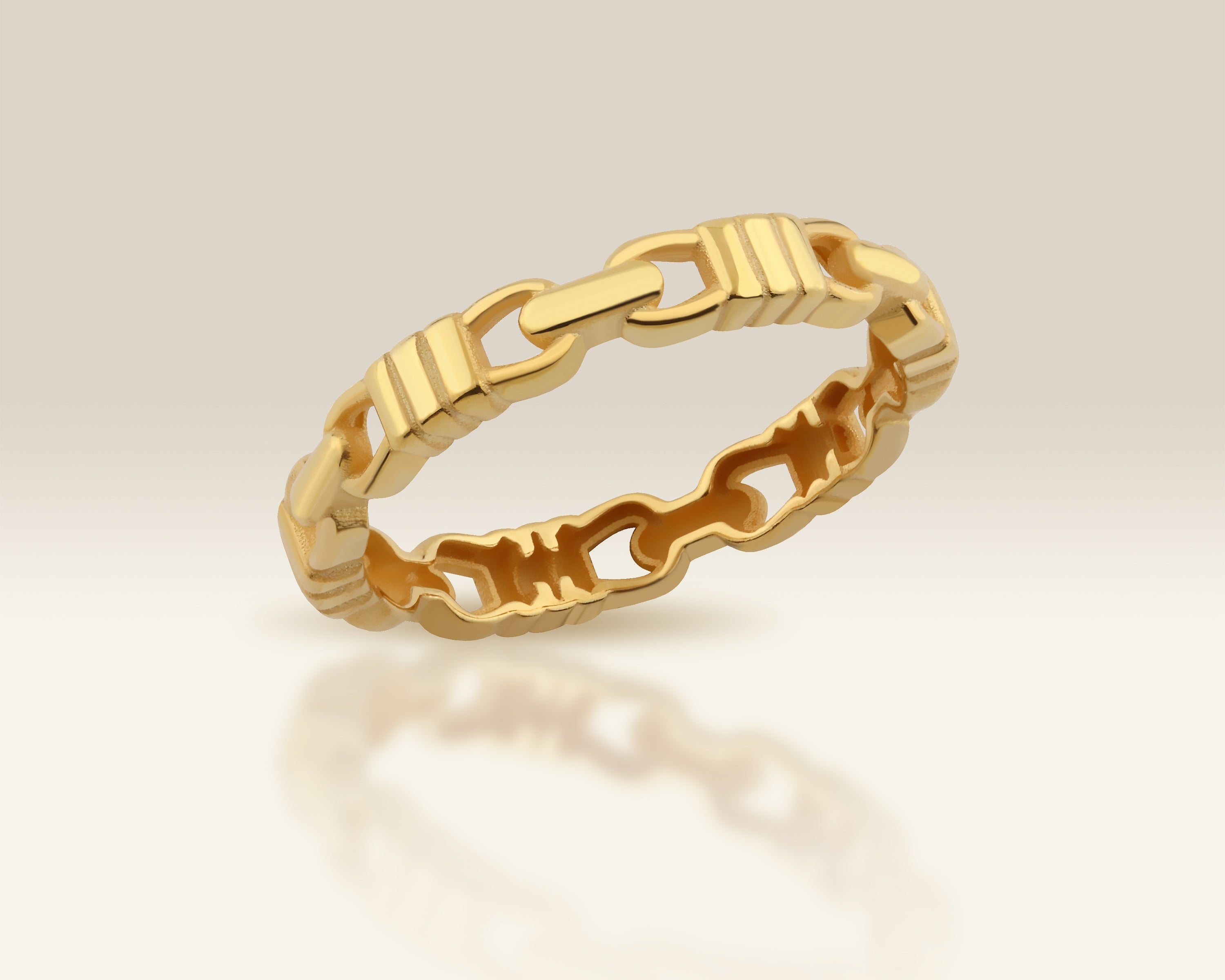 VIECLAT Gold Chain Link Band Ring