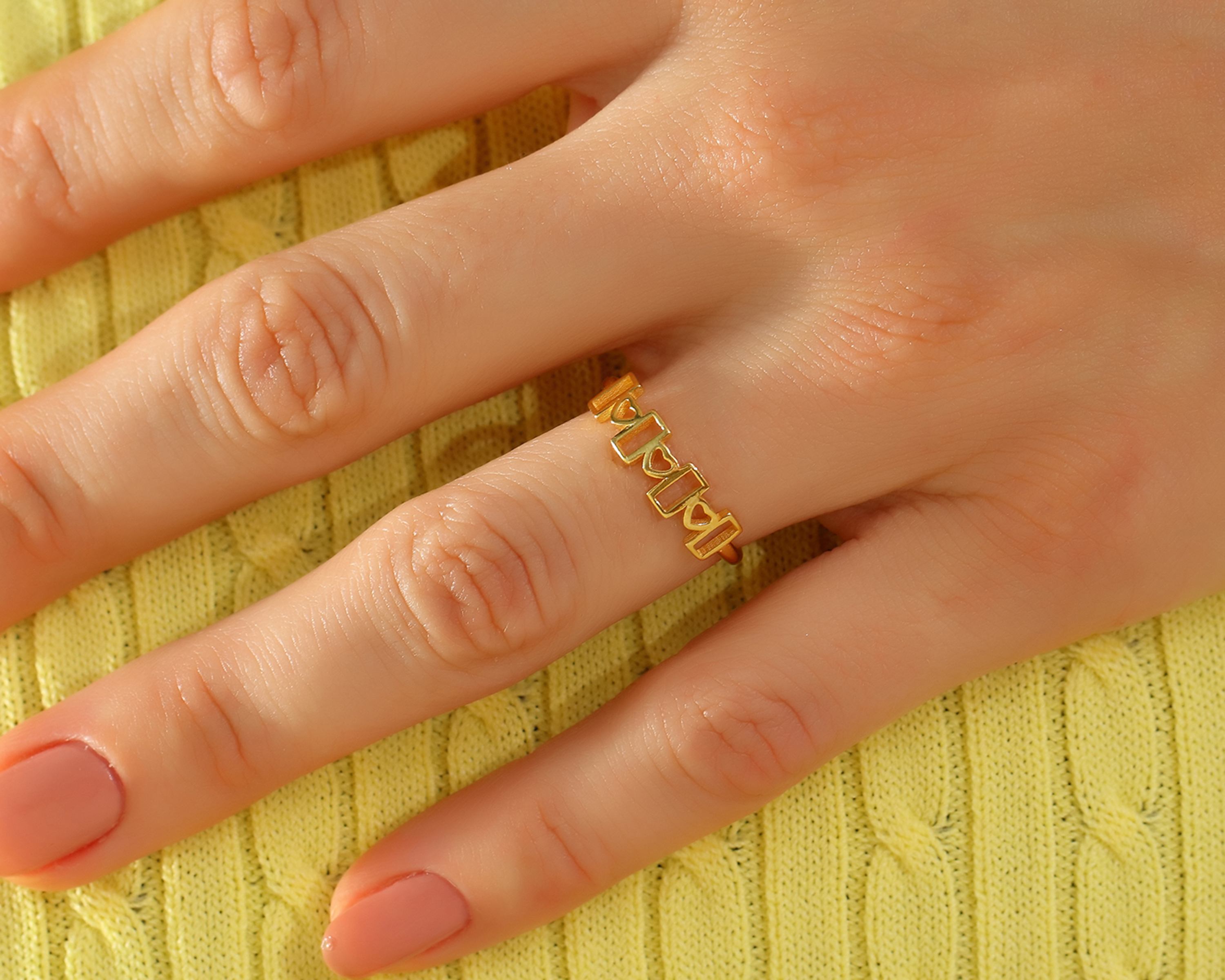VIECLAT Gold Heart Cutout Band Ring