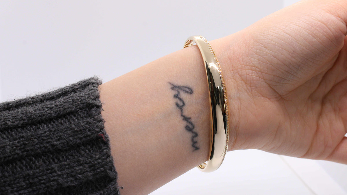 VIECLAT Gold Rose Silver Bangle Clasp System Detail