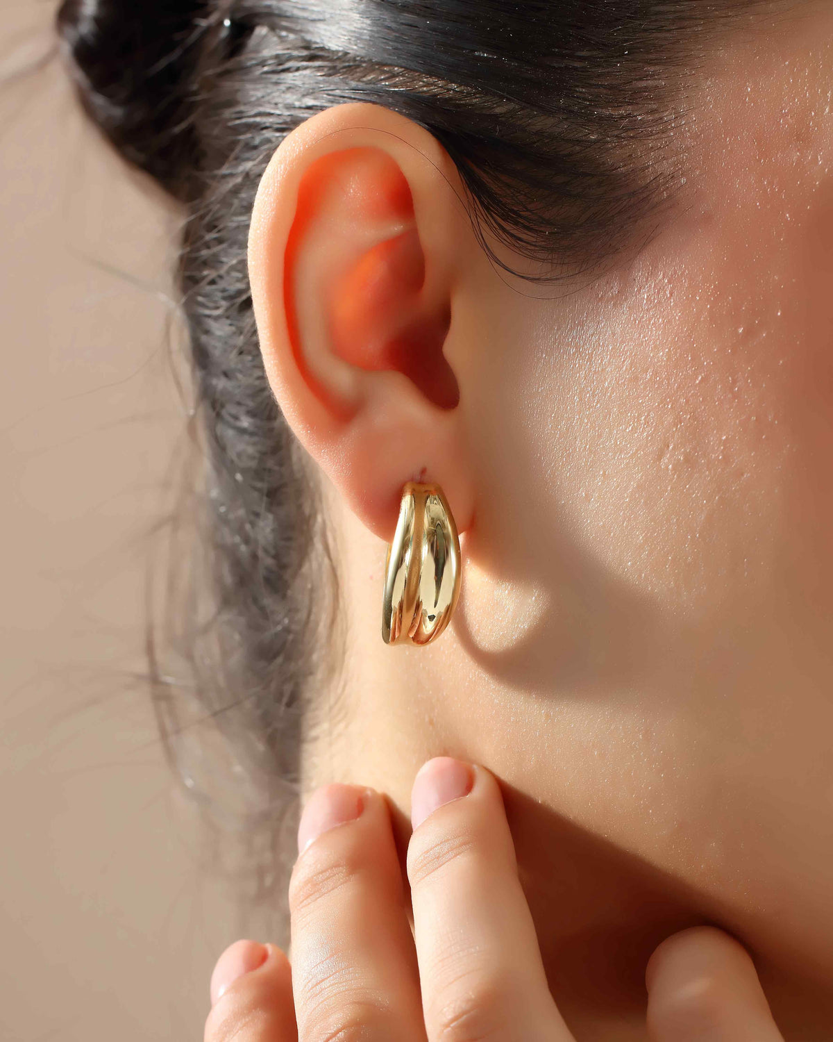 VIECLAT Gold Chunky Dome Hoop Earrings