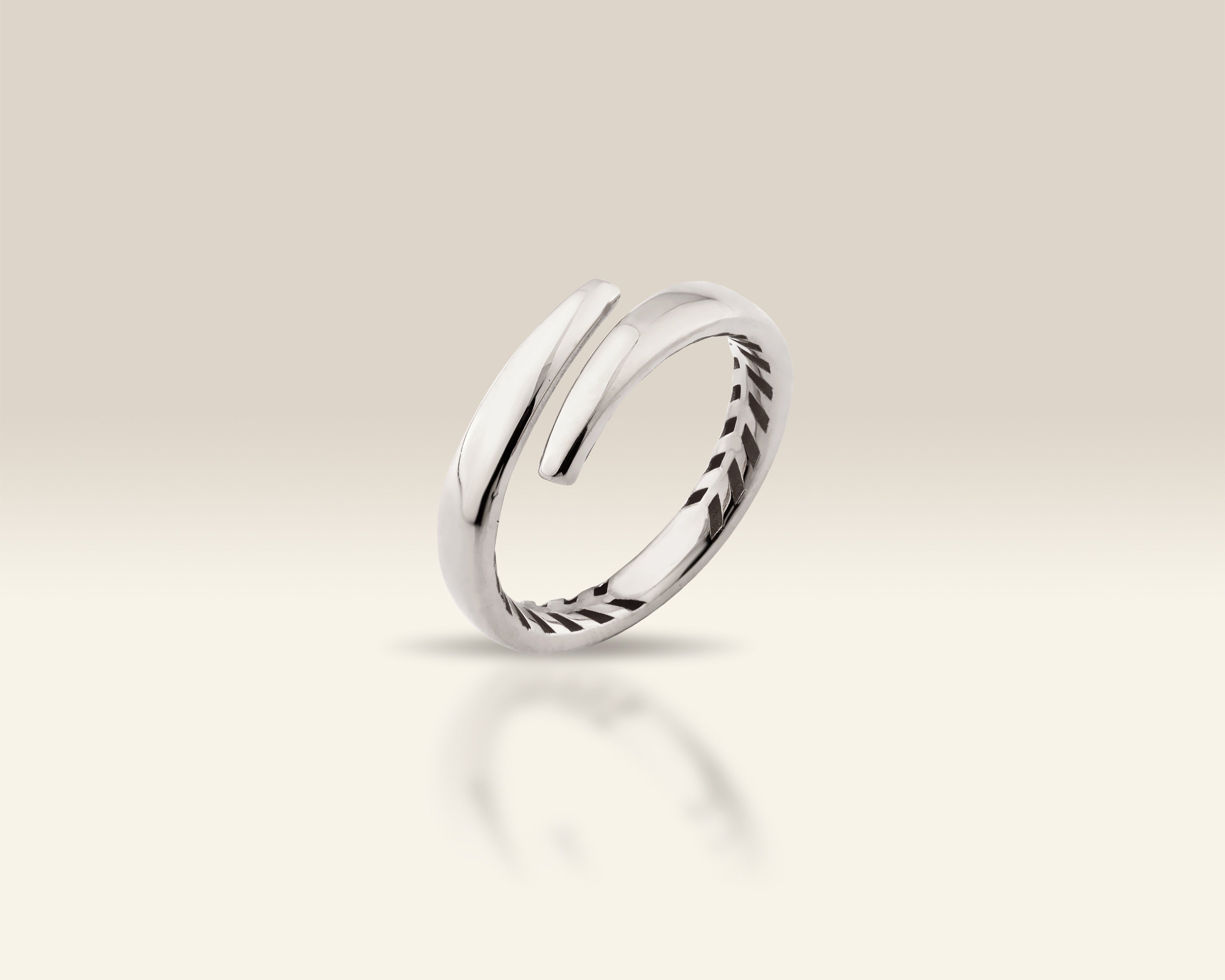 VIECLAT Solid White Gold Open Wrap Bypass Ring