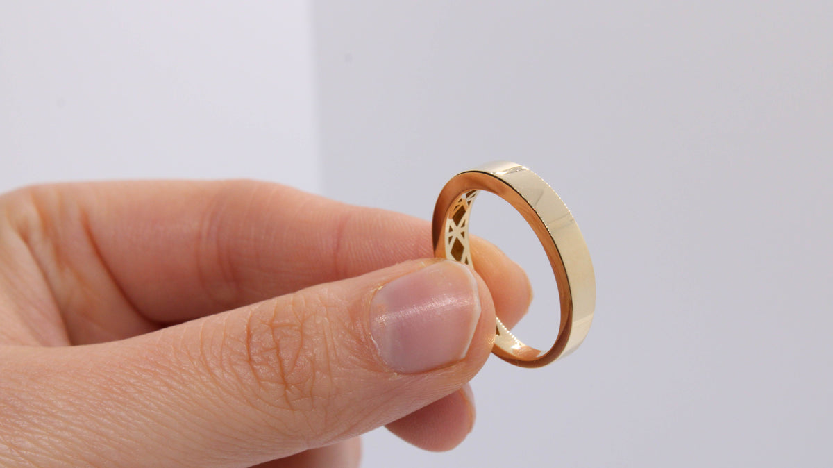 VIECLAT 14K Yellow Gold Flat Band Openwork Detail