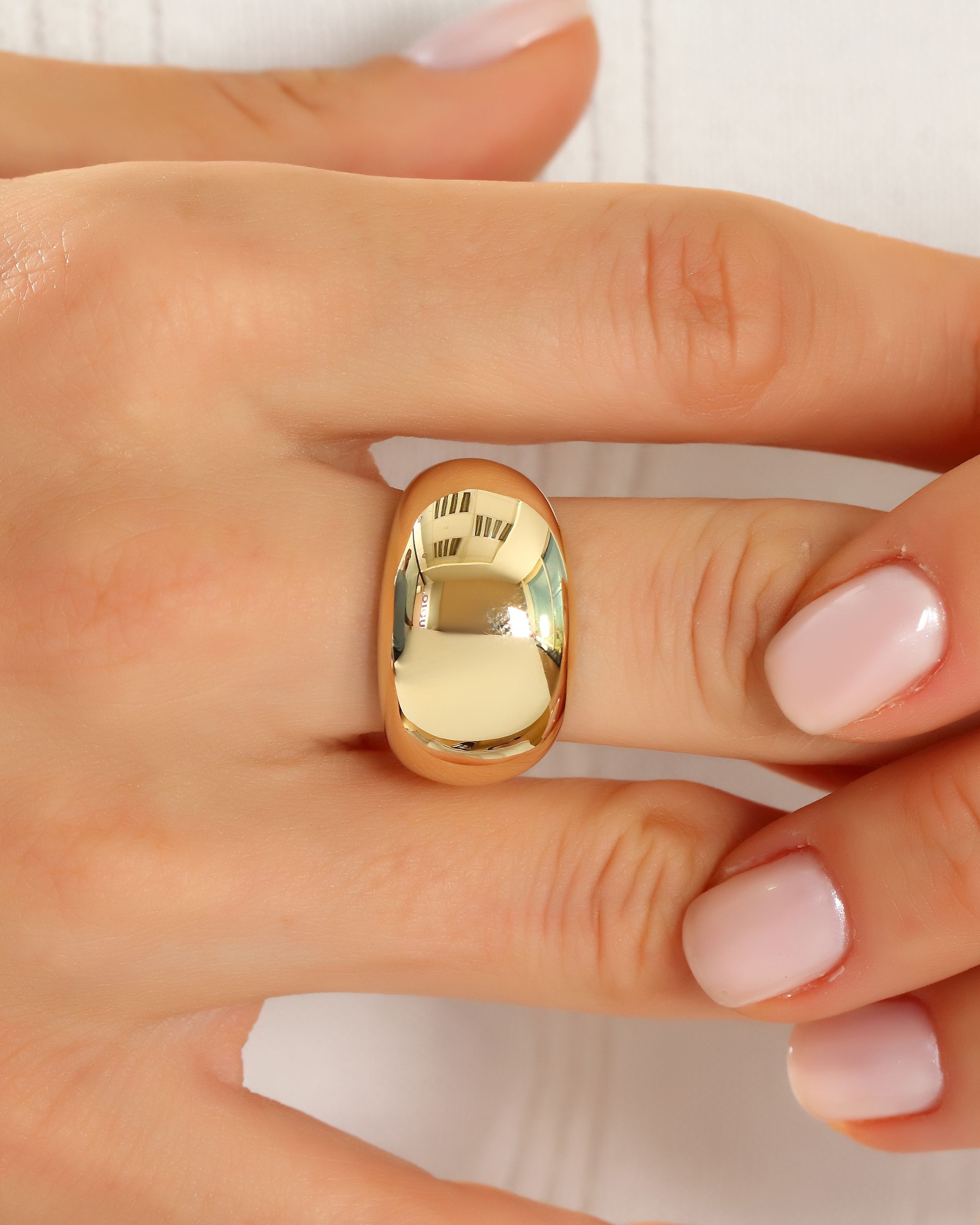 VIECLAT Solid Yellow Gold Chunky Dome Ring