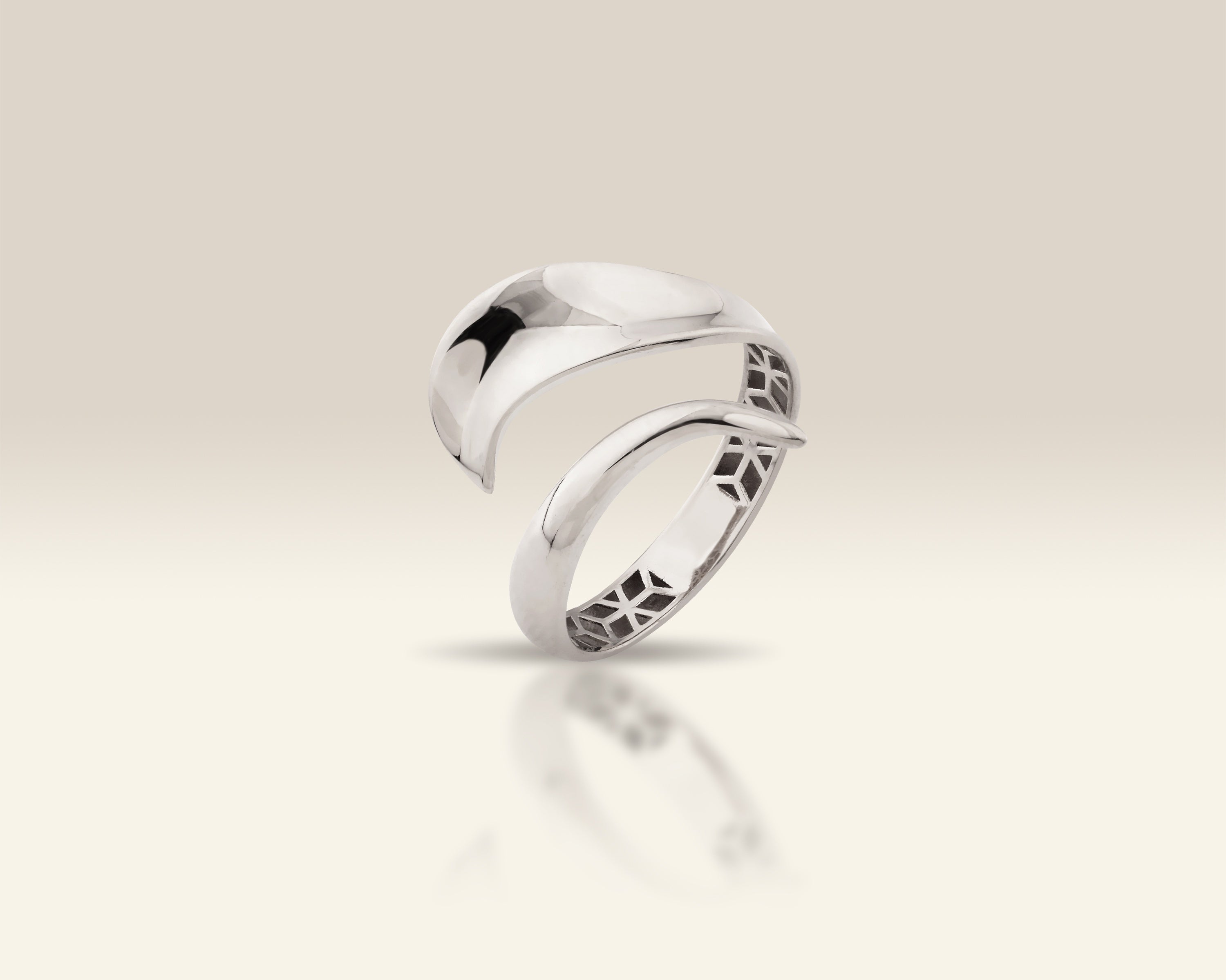 VIECLAT Solid White Gold Open Bypass Wrap Ring