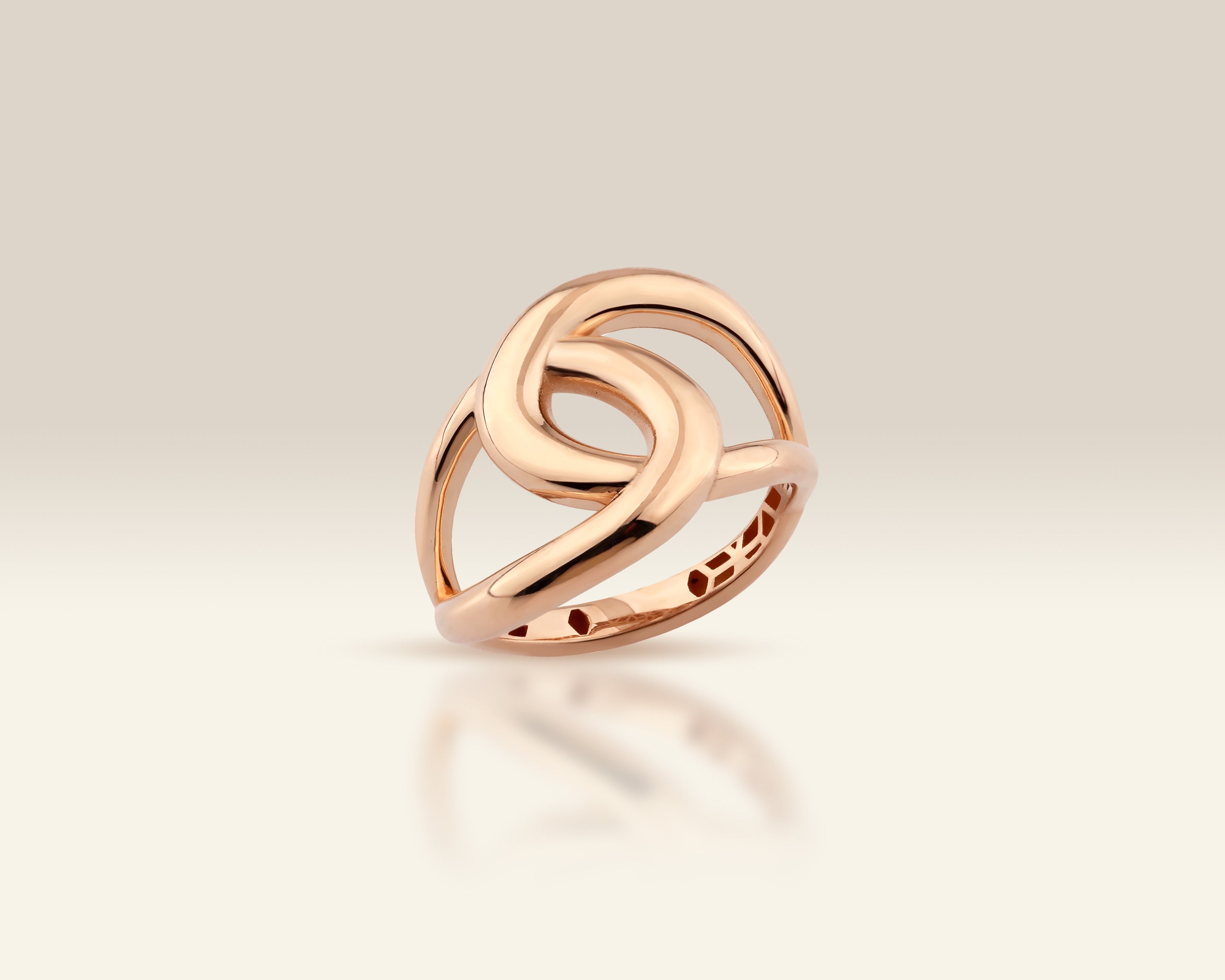 VIECLAT Solid Rose Gold Interlocking Swirl Knot Ring