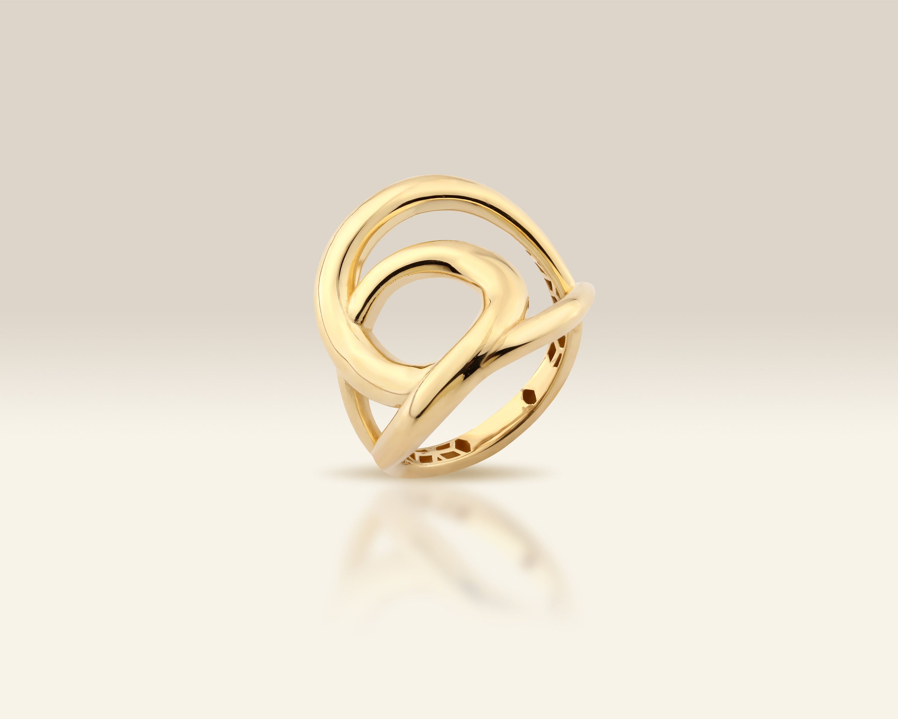 VIECLAT Solid Yellow Gold Interlocking Swirl Ring