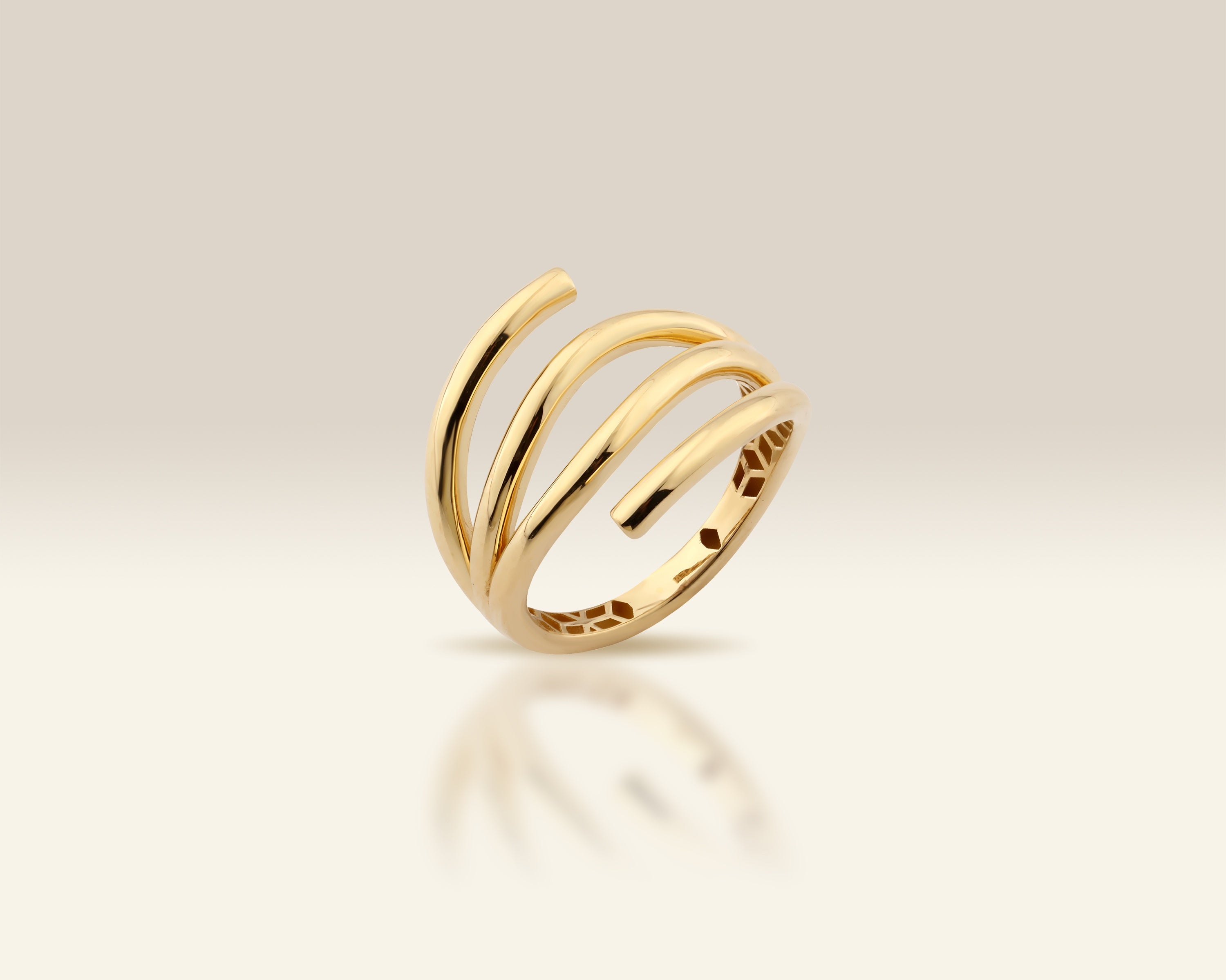 VIECLAT Solid Yellow Gold Spiral Wrap Coil Ring