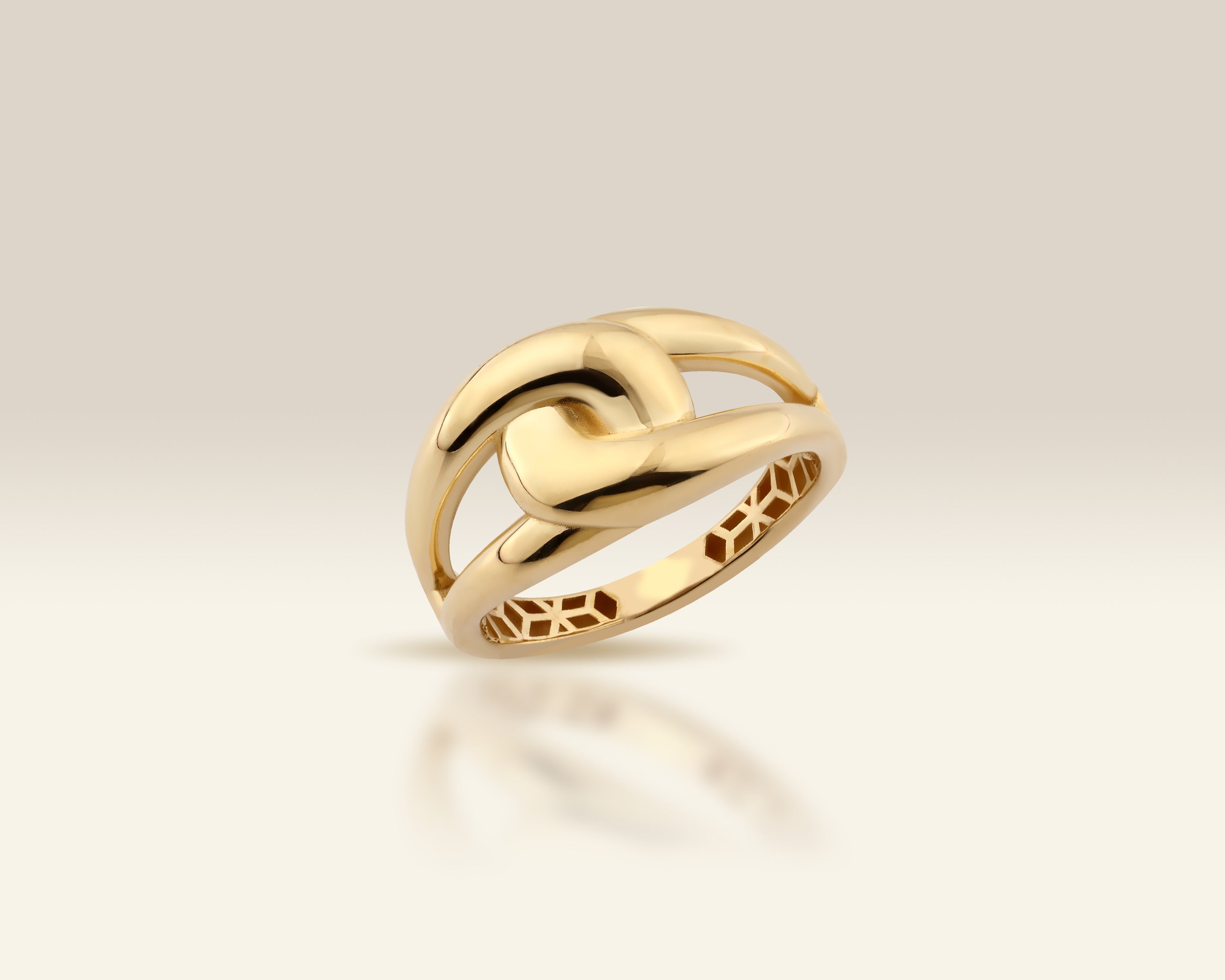 VIECLAT Solid Yellow Gold Interlocking Link Ring