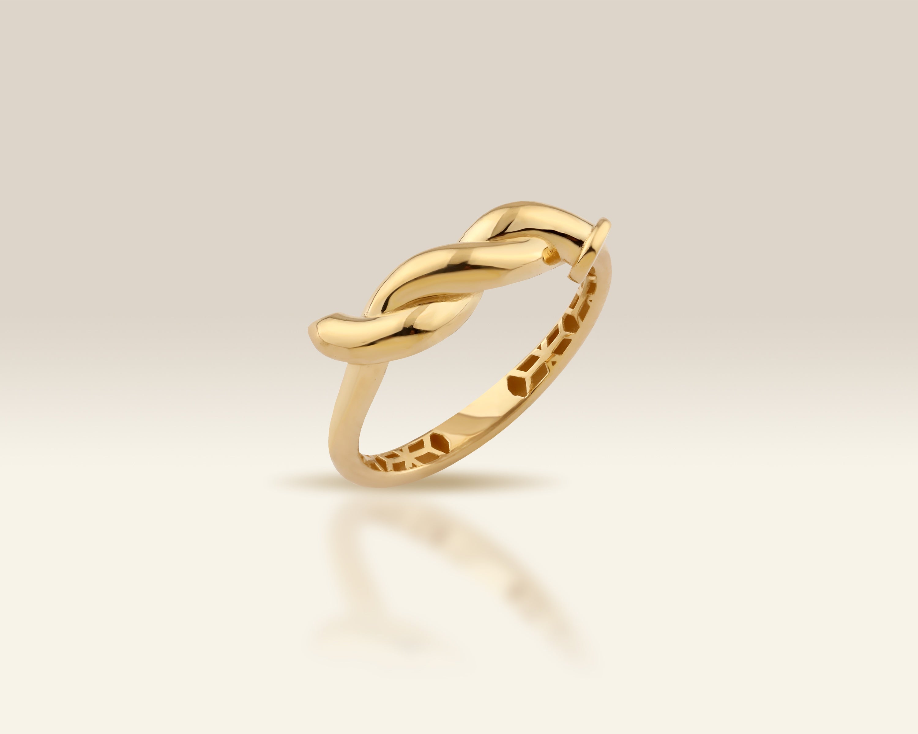 VIECLAT Solid Yellow Gold Braided Infinity Knot Ring