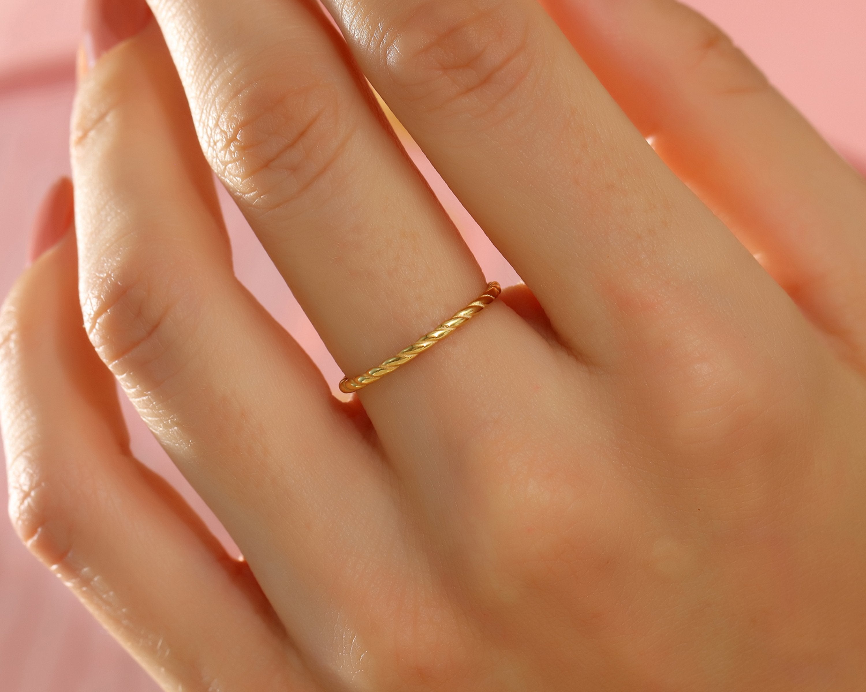VIECLAT Gold Twisted Rope Stacking Ring