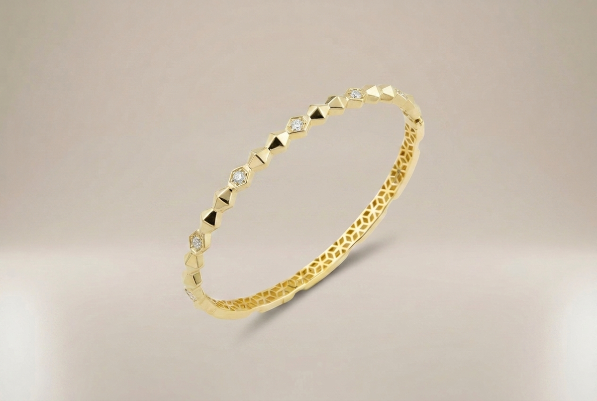VIECLAT solid gold Octagon Bangle Bracelet
