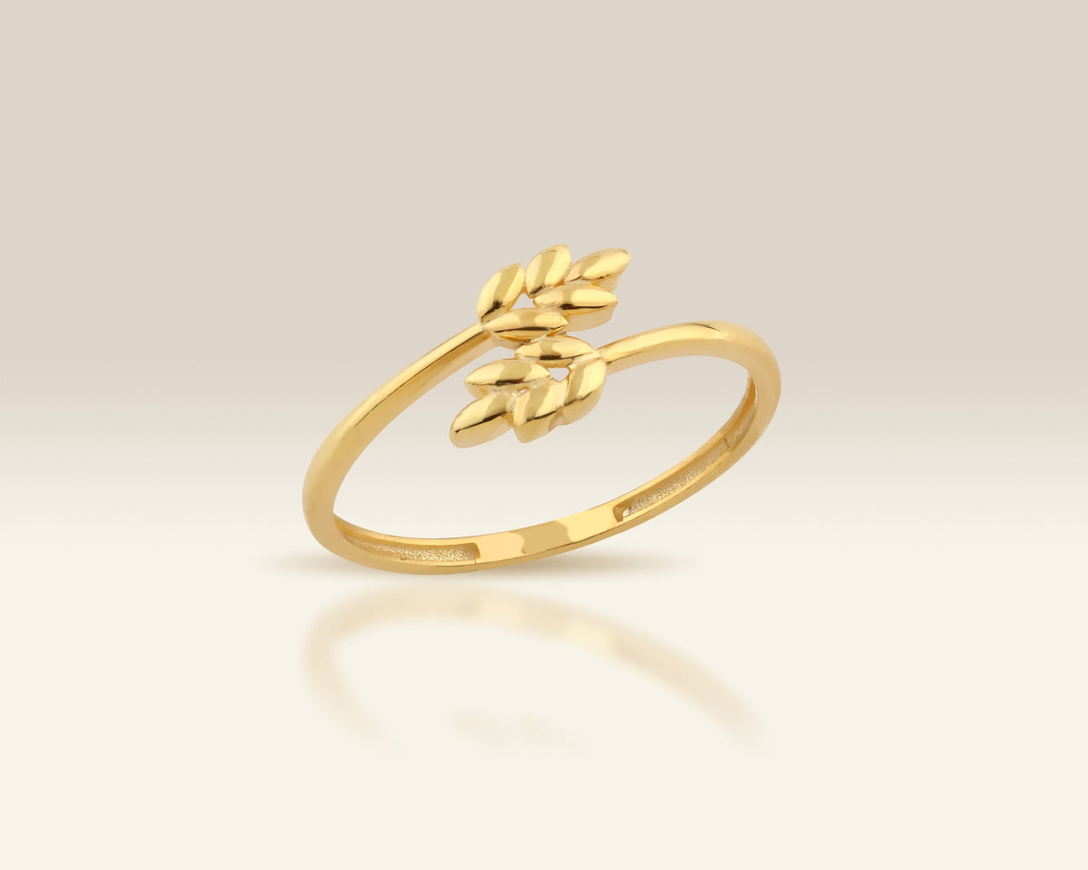 VIECLAT solid gold Laurel Leaf Bypass Ring