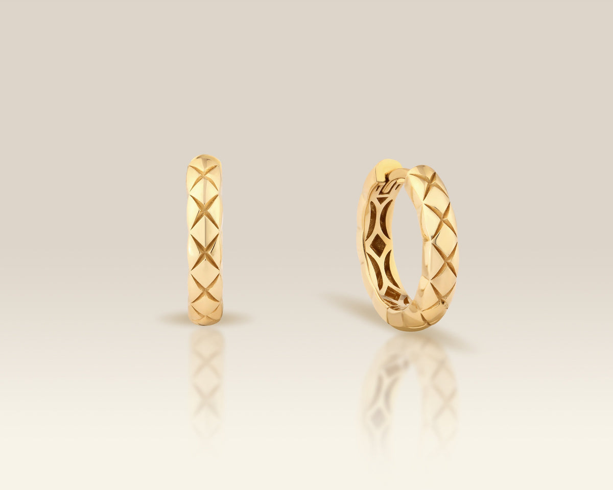 VIECLAT solid gold Chunky Huggie Hoop Earrings