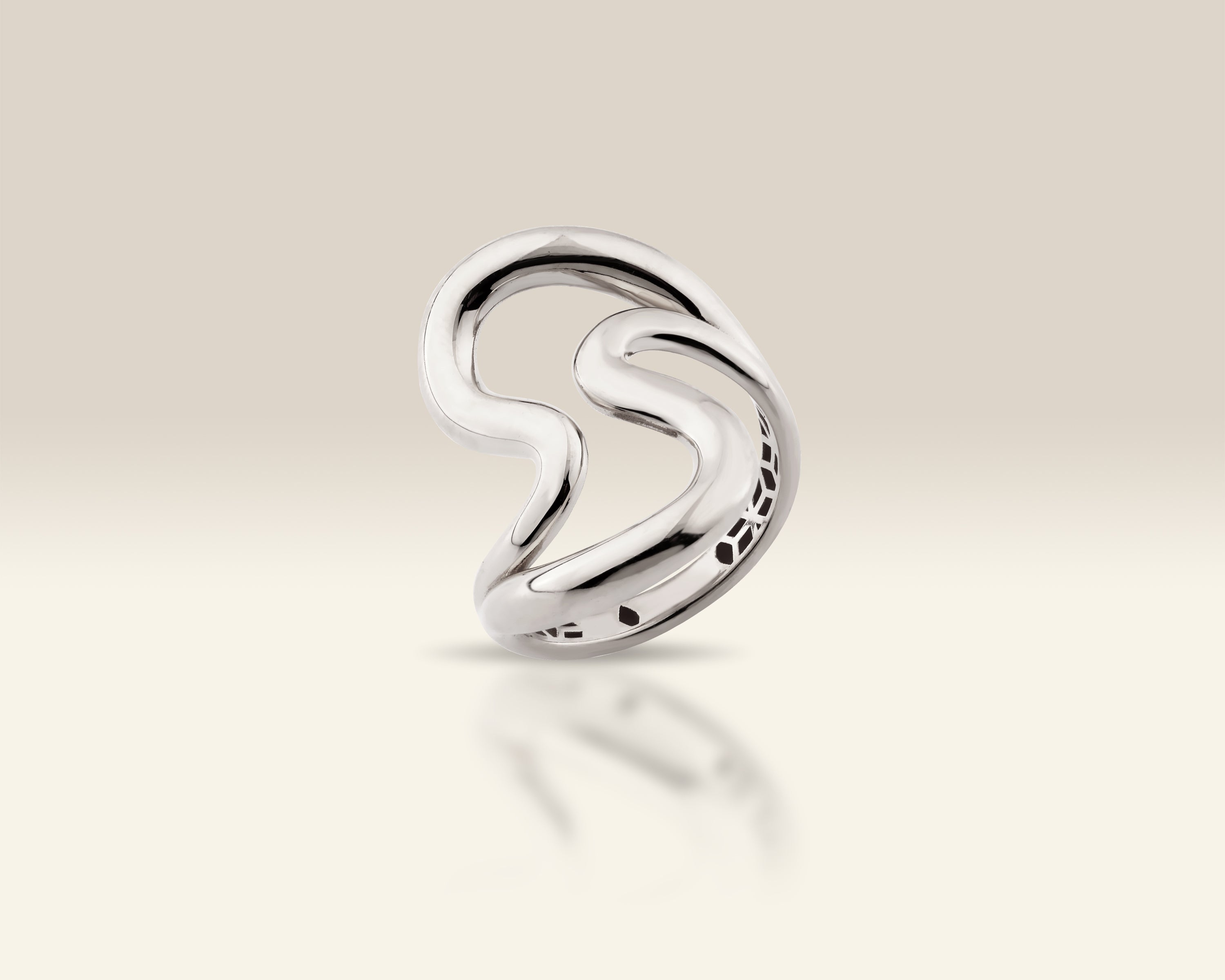 14K Gold Freeform Wave Statement Ring
