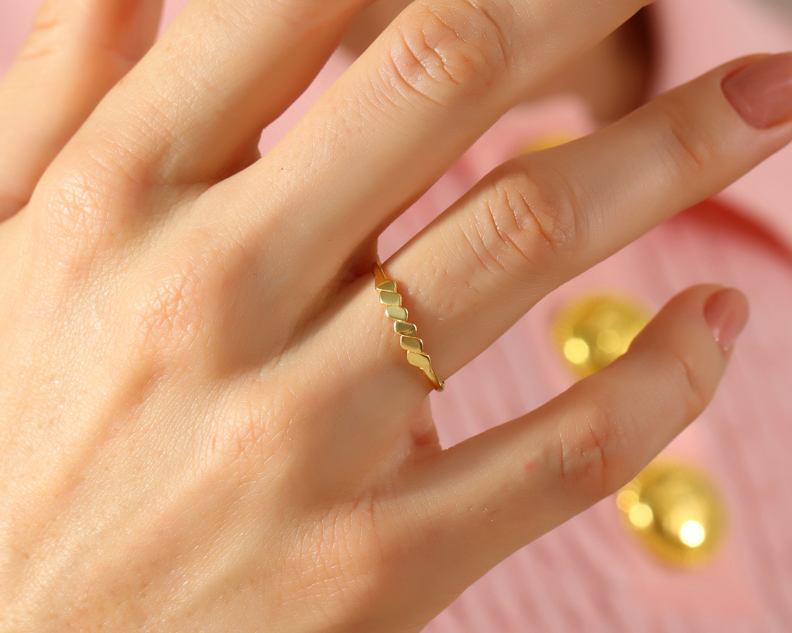 Rectangle Link Band Ring
