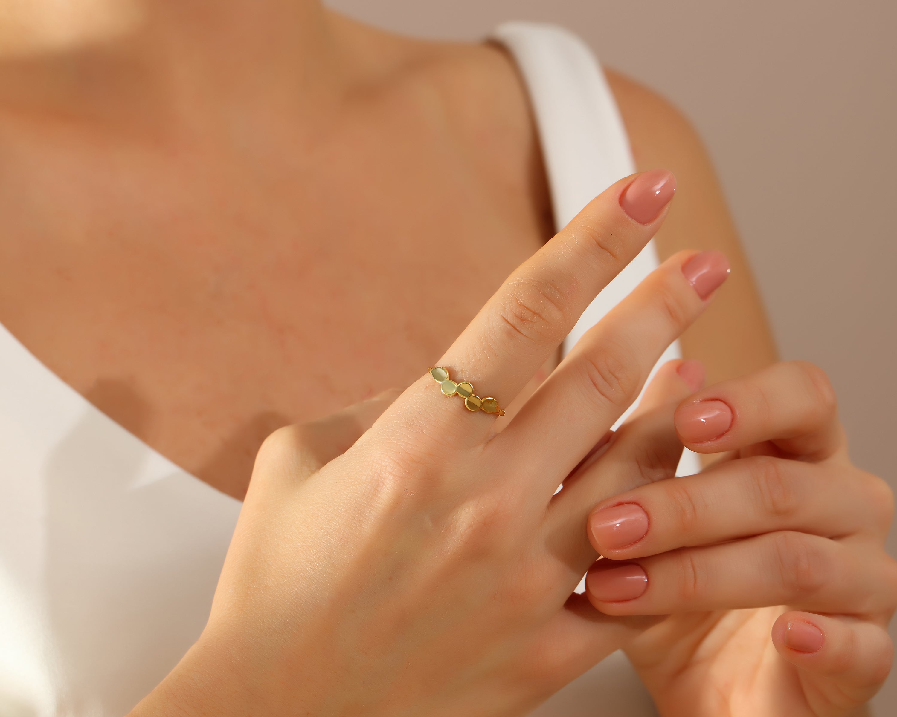 Petal Design Dot Ring
