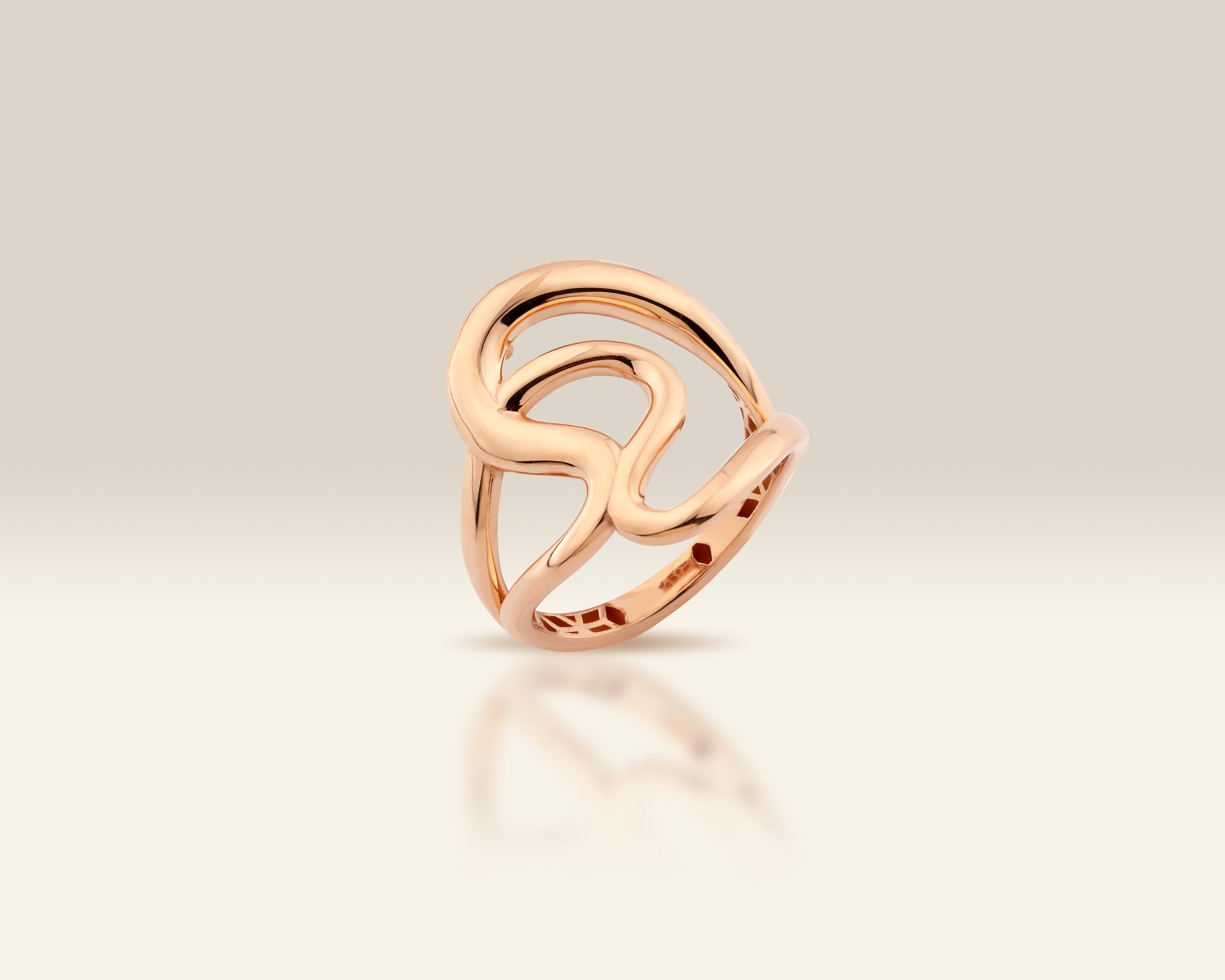 Solid Gold Swirl Twisted Band Ring