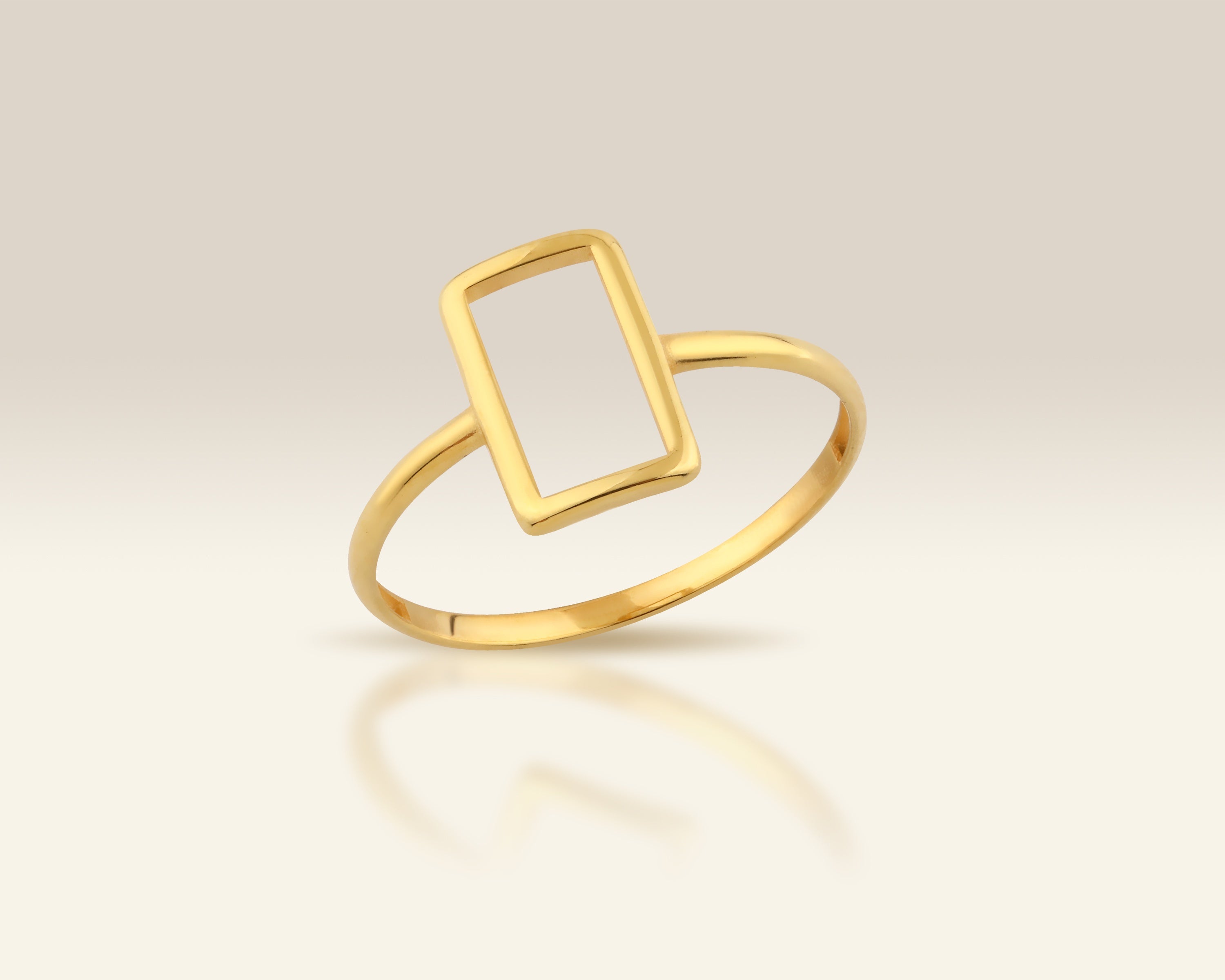 VIECLAT Gold Open Rectangle Minimalist Ring