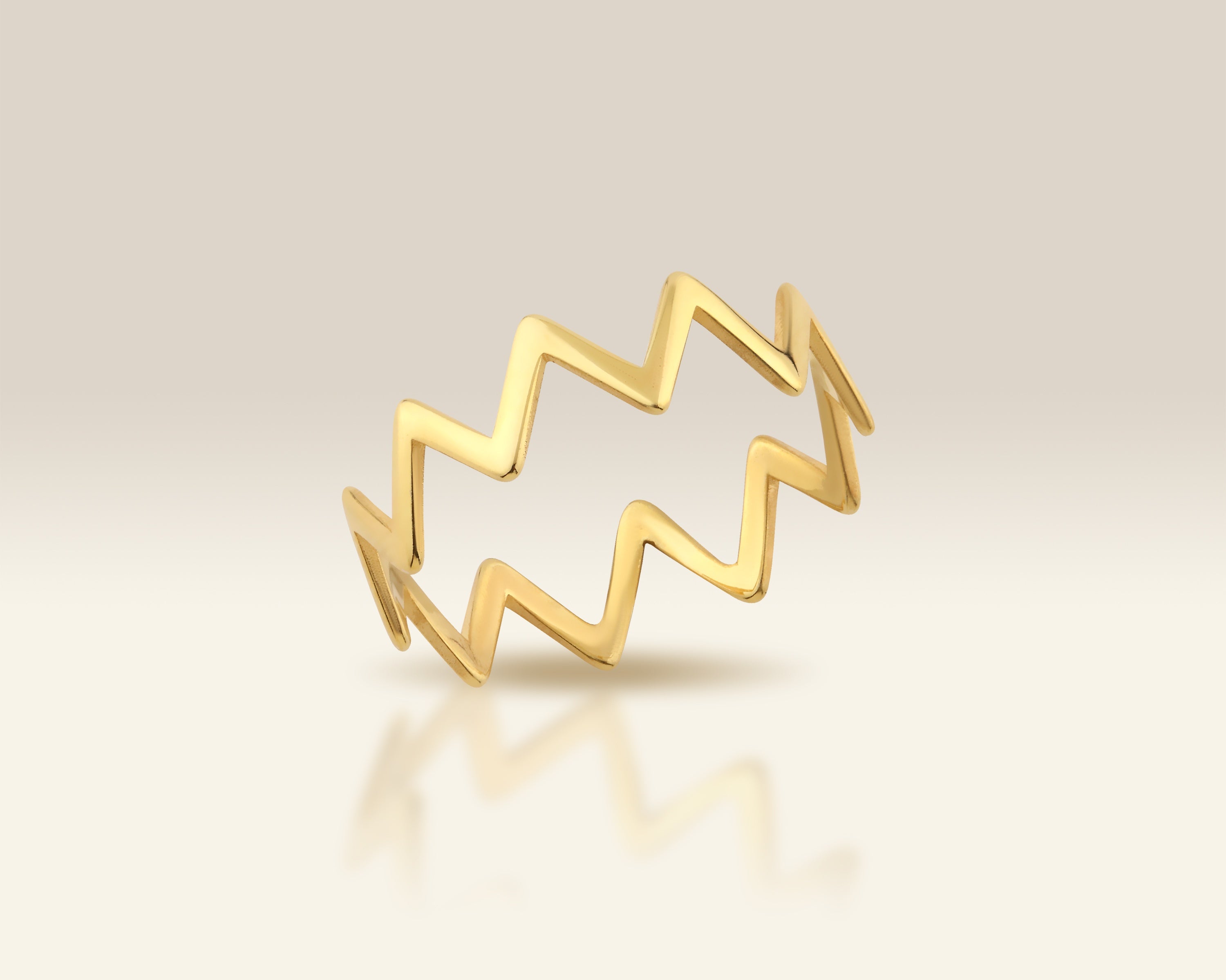 VIECLAT Gold Zigzag Chevron Stacking Ring