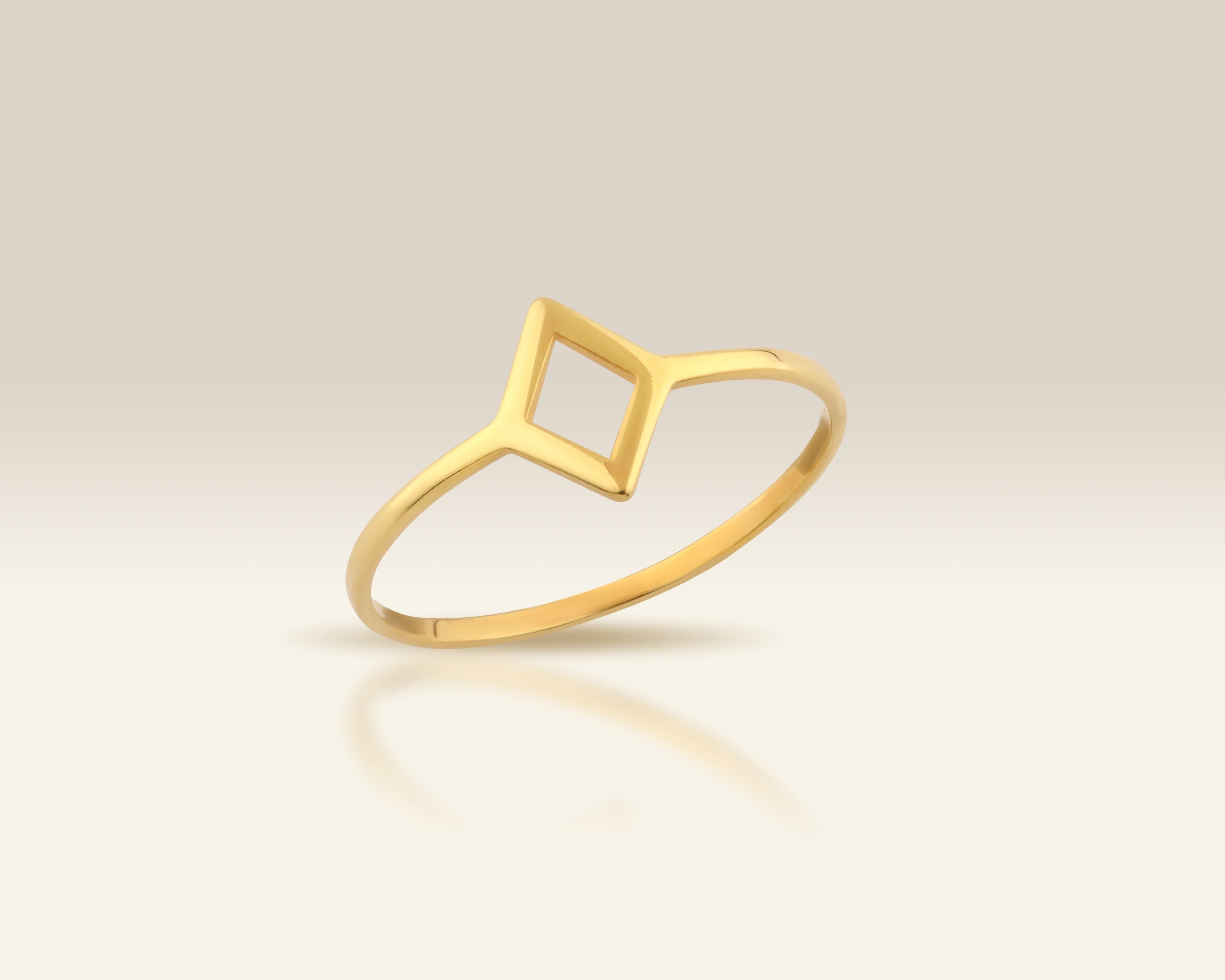 VIECLAT Gold Open Diamond Shape Ring