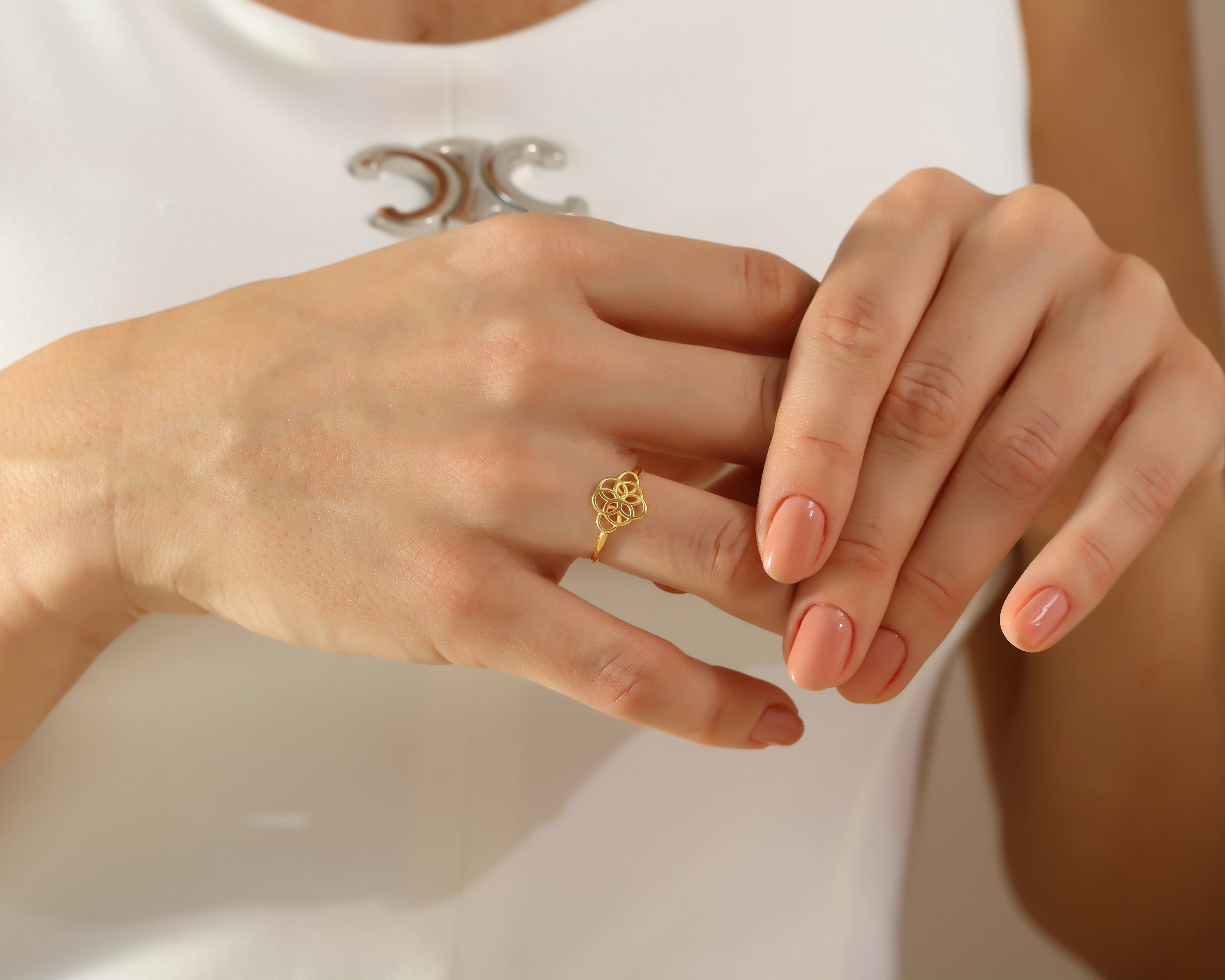 VIECLAT Gold Flower Of Life Ring