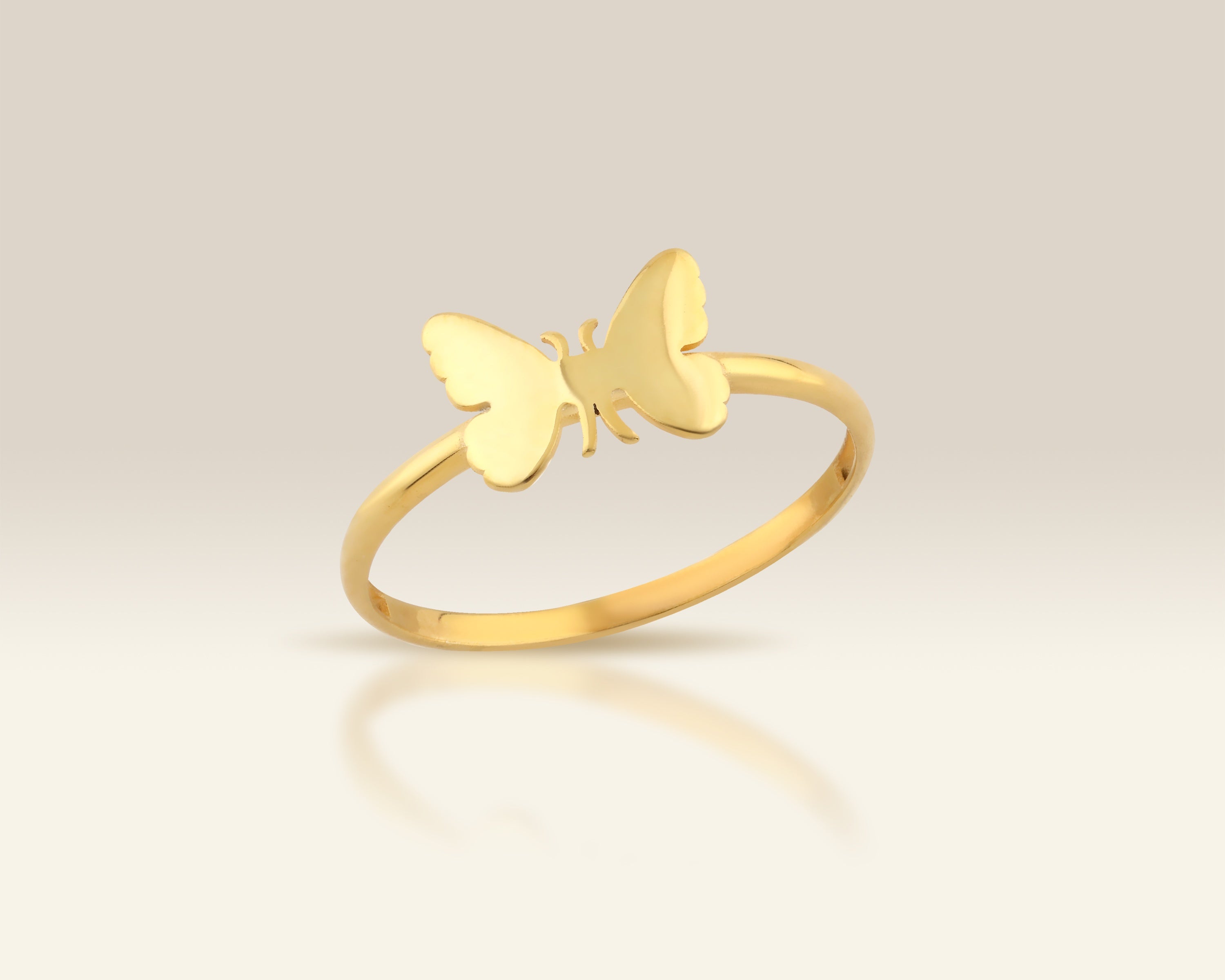 VIECLAT Solid Yellow Gold Butterfly Ring